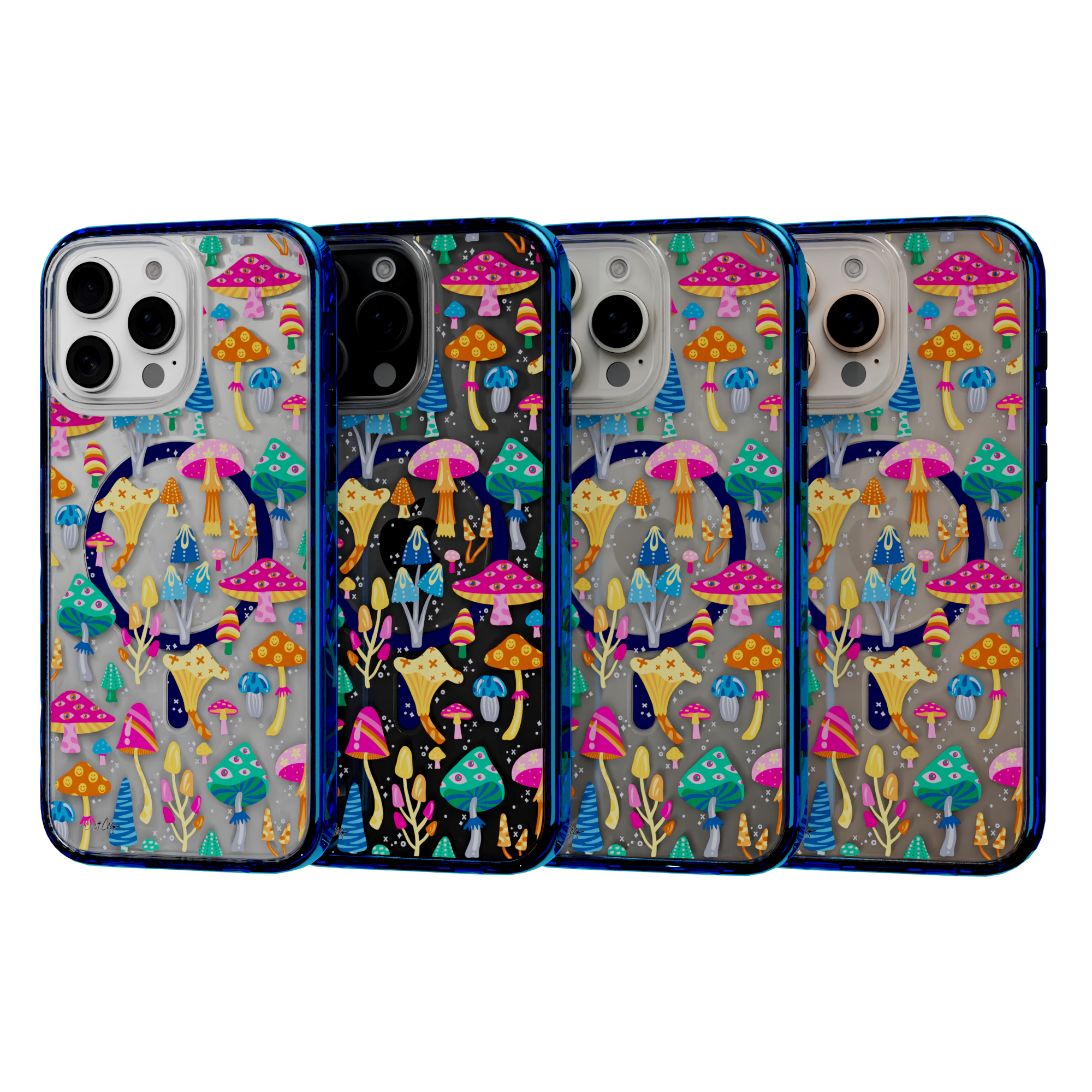 Mystic Mushrooms by CatCoq | iPhone 16 Series |  MagSafe® Case iPhone 16 Pro Max / Bermuda Blue