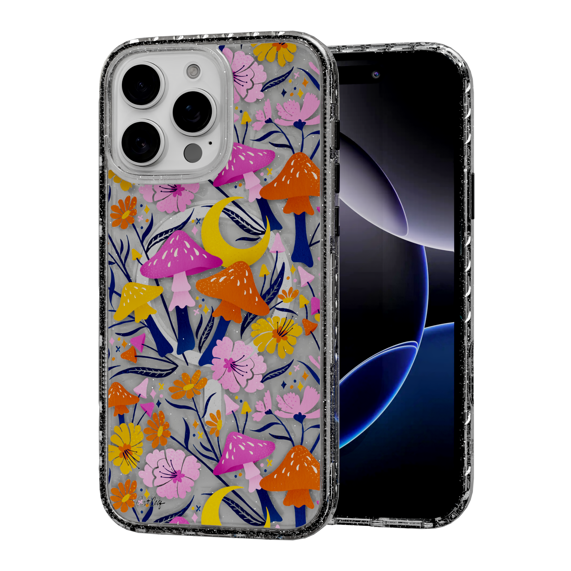 Blooms and Shrooms by CatCoq | iPhone 16 Series |  MagSafe® Case iPhone 16 Pro Max / Crystal Clear