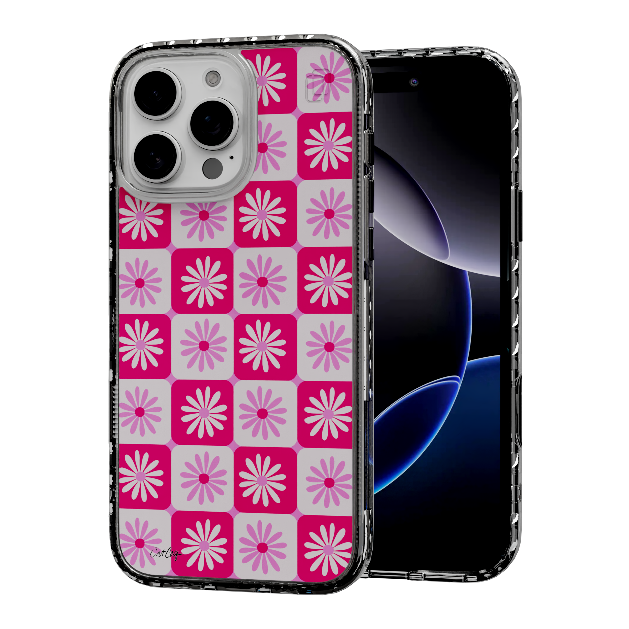 Checkered Daisies by CatCoq | iPhone 16 Series |  MagSafe® Case iPhone 16 Pro Max / Crystal Clear