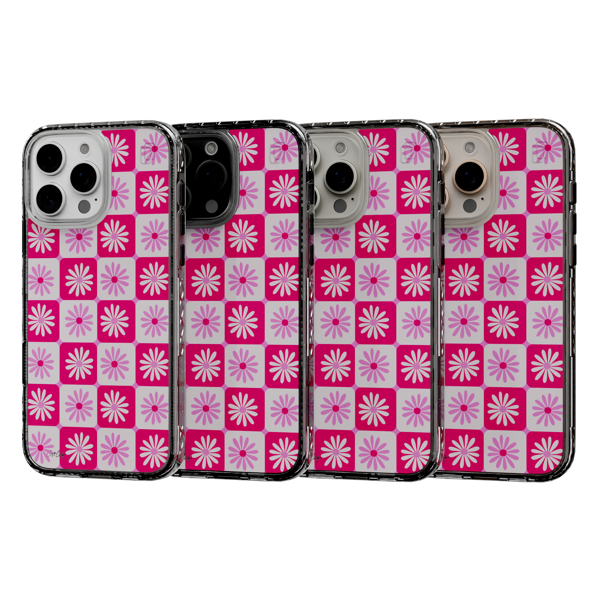 Checkered Daisies by CatCoq | iPhone 16 Series |  MagSafe® Case iPhone 16 Pro Max / Crystal Clear