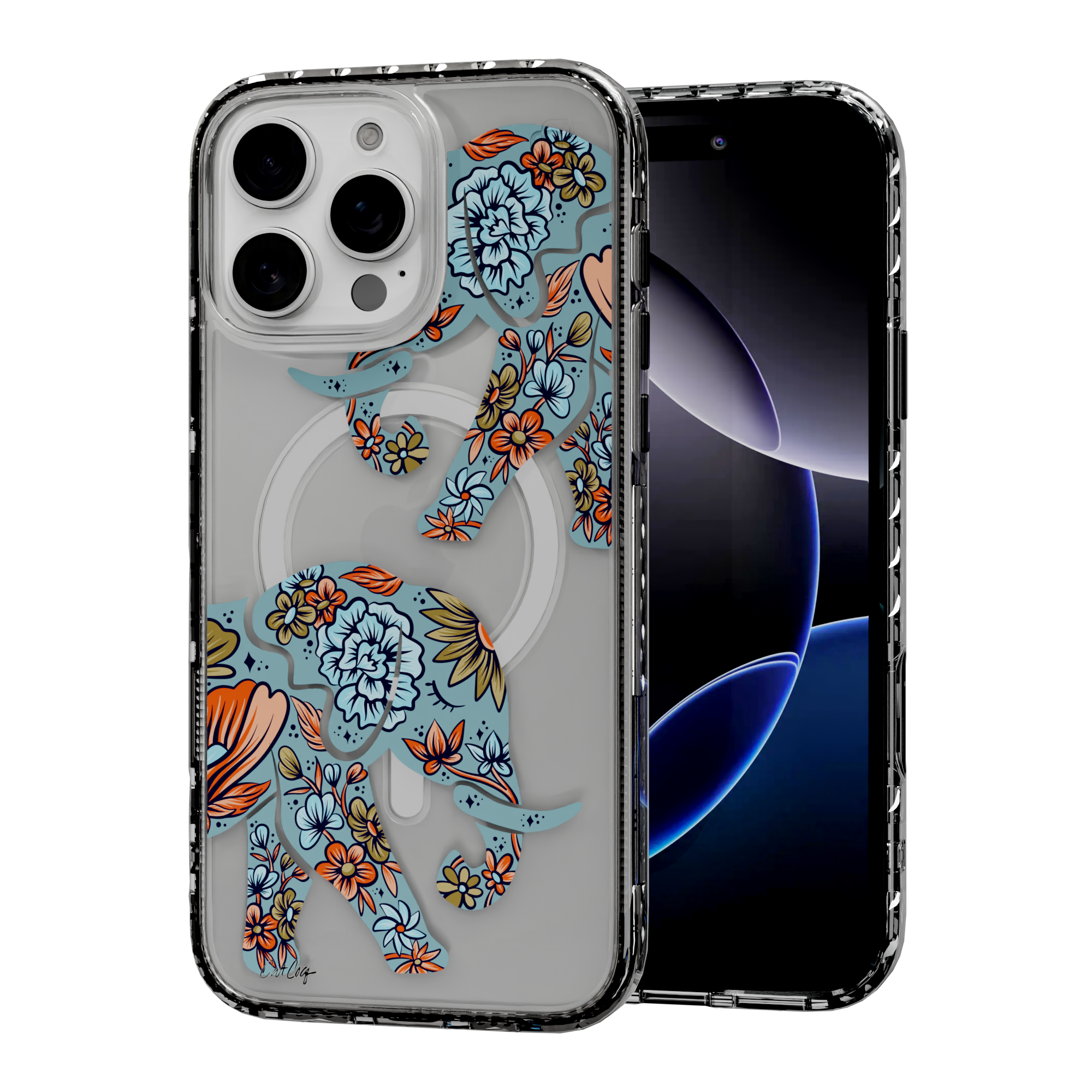 Porcelain Elephant by CatCoq | iPhone 16 Series |  MagSafe® Case iPhone 16 Pro Max / Crystal Clear