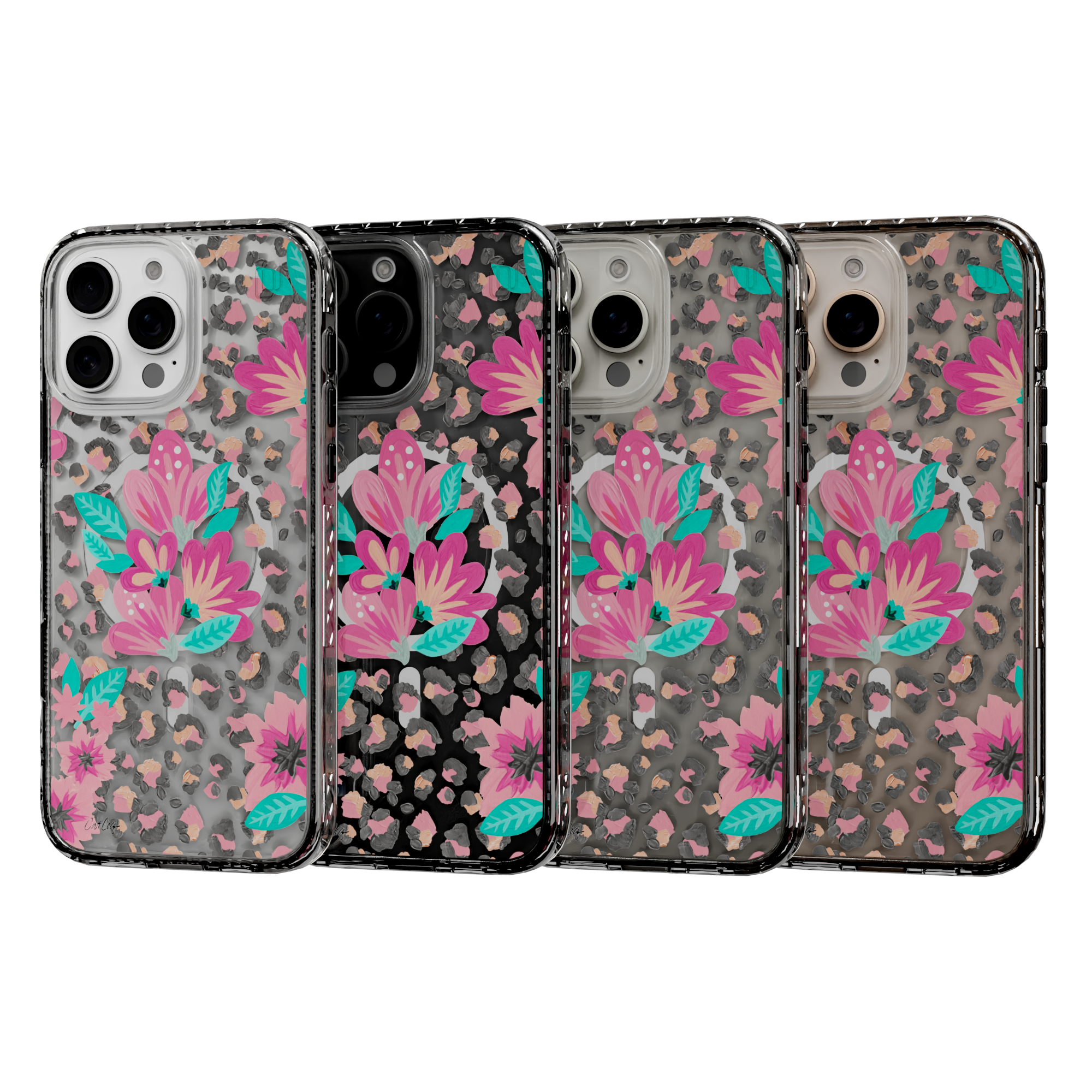 Floral Leopard by CatCoq | iPhone 16 Series |  MagSafe® Case iPhone 16 Pro Max / Crystal Clear