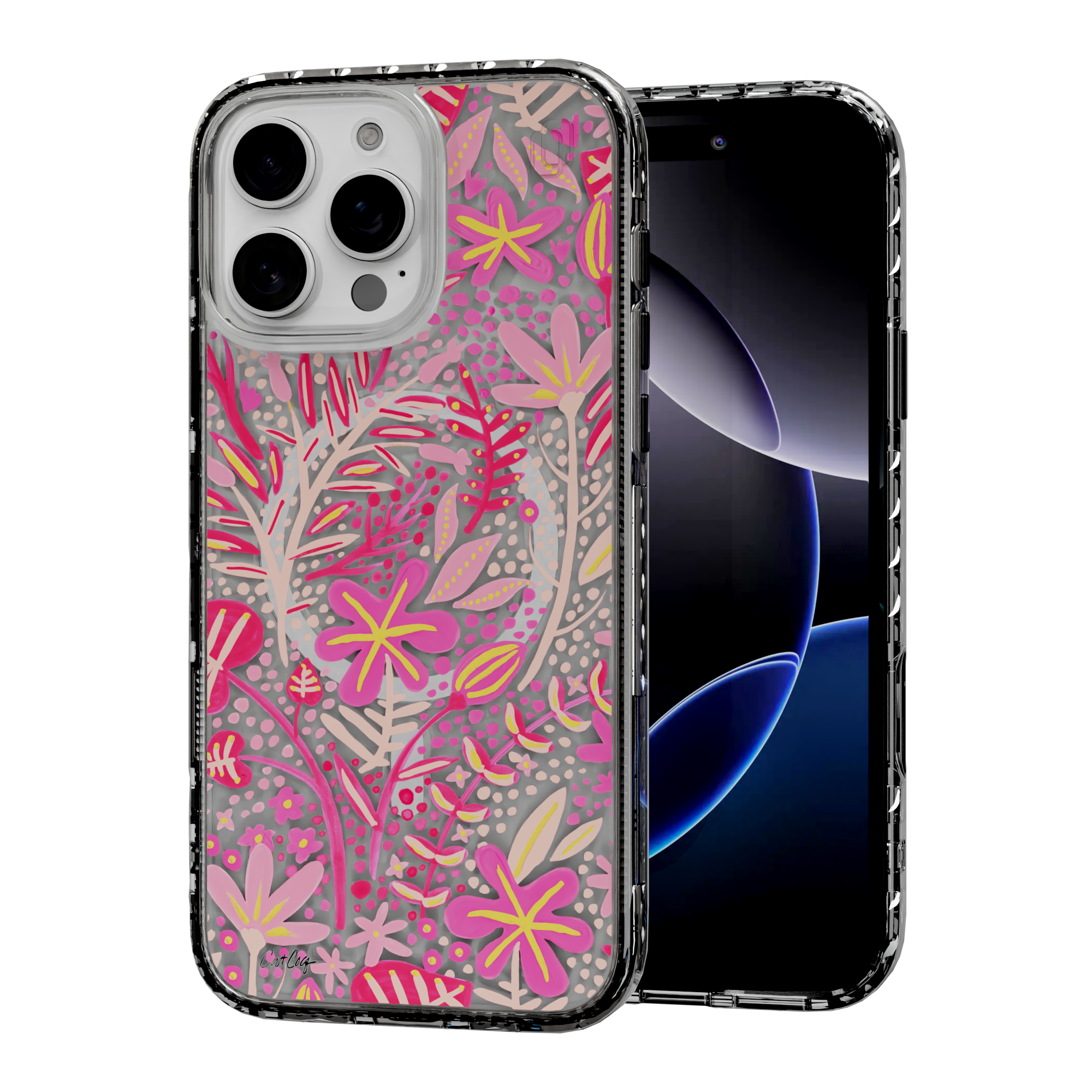 Garden Pink by CatCoq | iPhone 16 Series |  MagSafe® Case iPhone 16 Pro Max / Crystal Clear