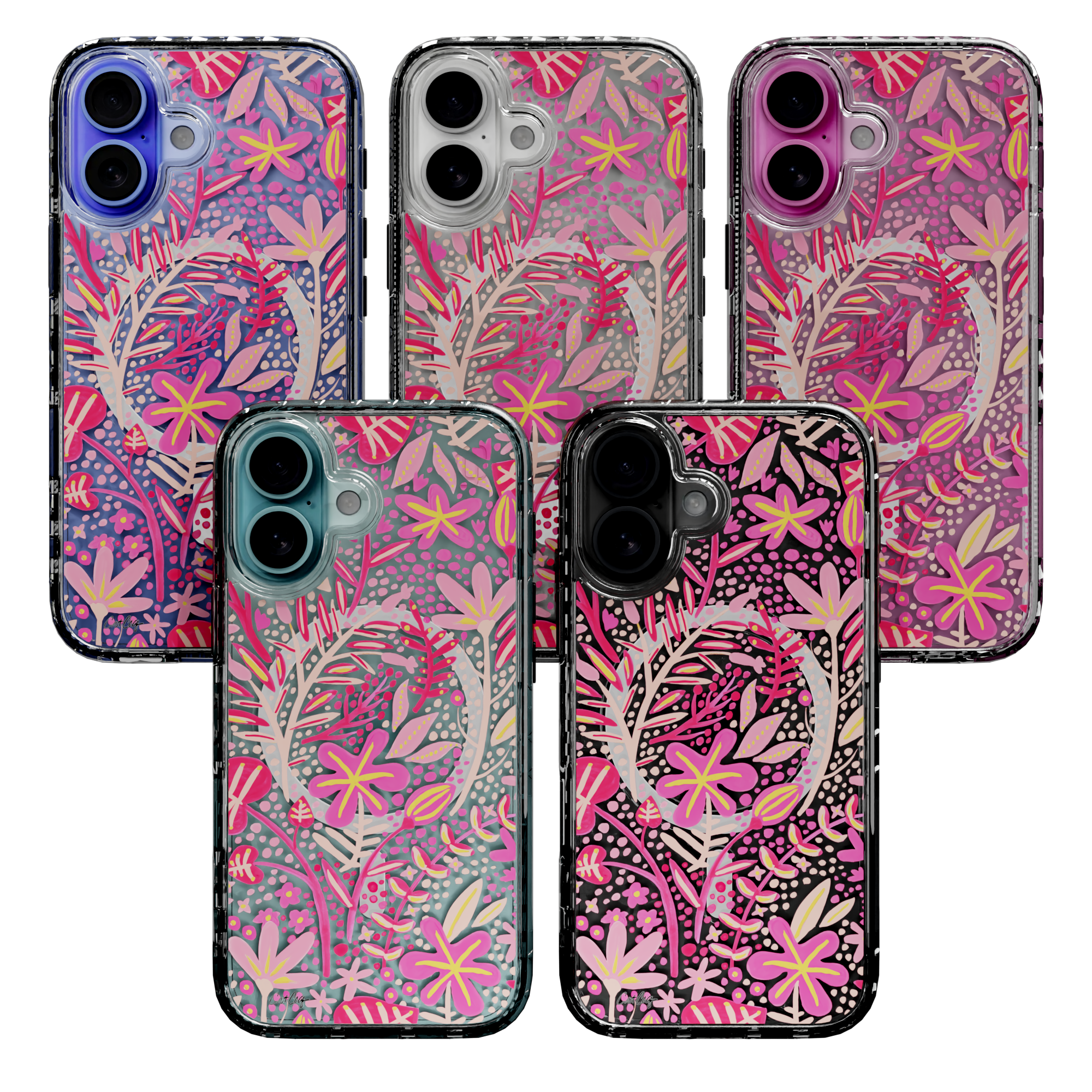 Garden Pink by CatCoq | iPhone 16 Series |  MagSafe® Case iPhone 16 Pro Max / Crystal Clear