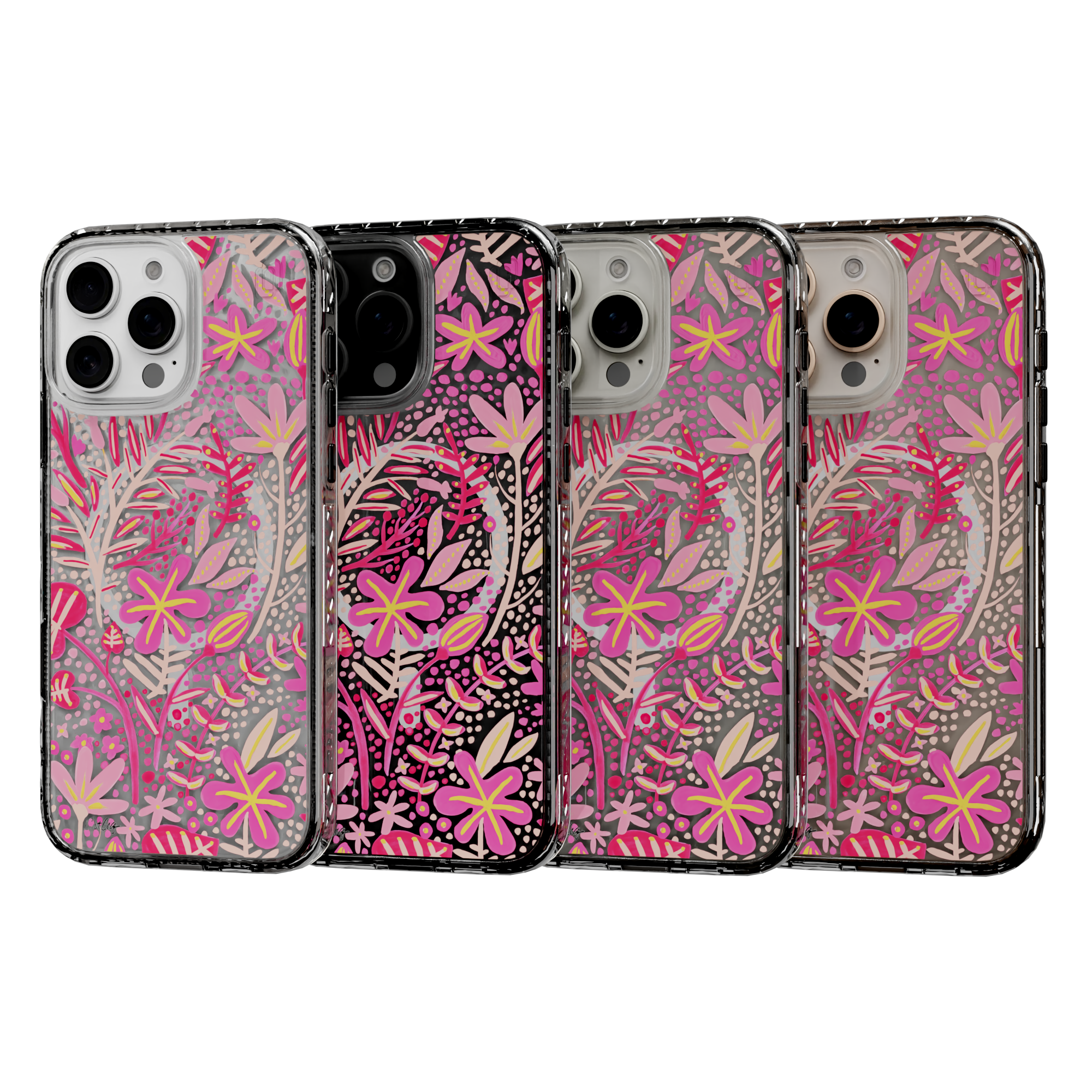 Garden Pink by CatCoq | iPhone 16 Series |  MagSafe® Case iPhone 16 Pro Max / Crystal Clear