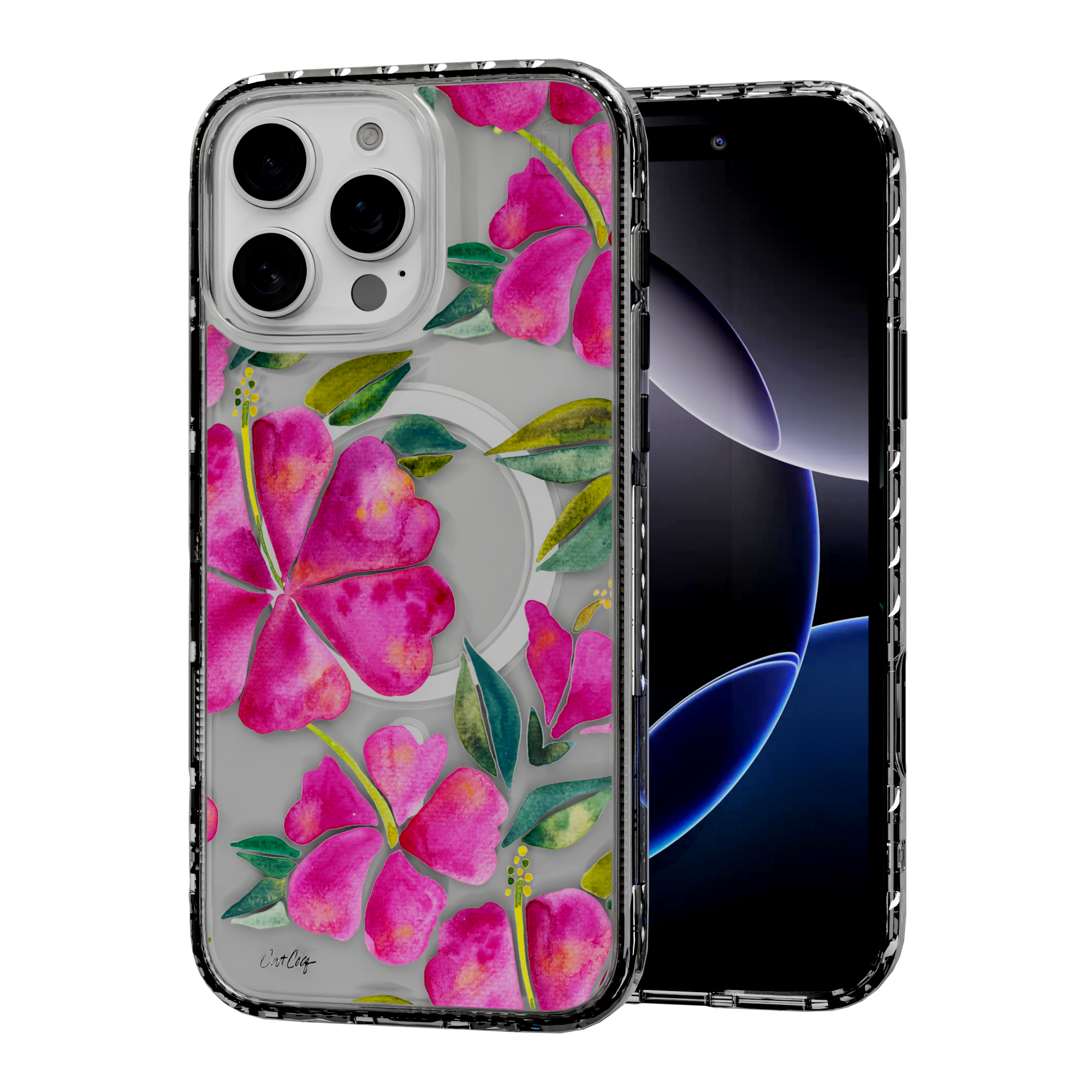 Hibiscus Bloom by CatCoq | iPhone 16 Series |  MagSafe® Case iPhone 16 Pro Max / Crystal Clear