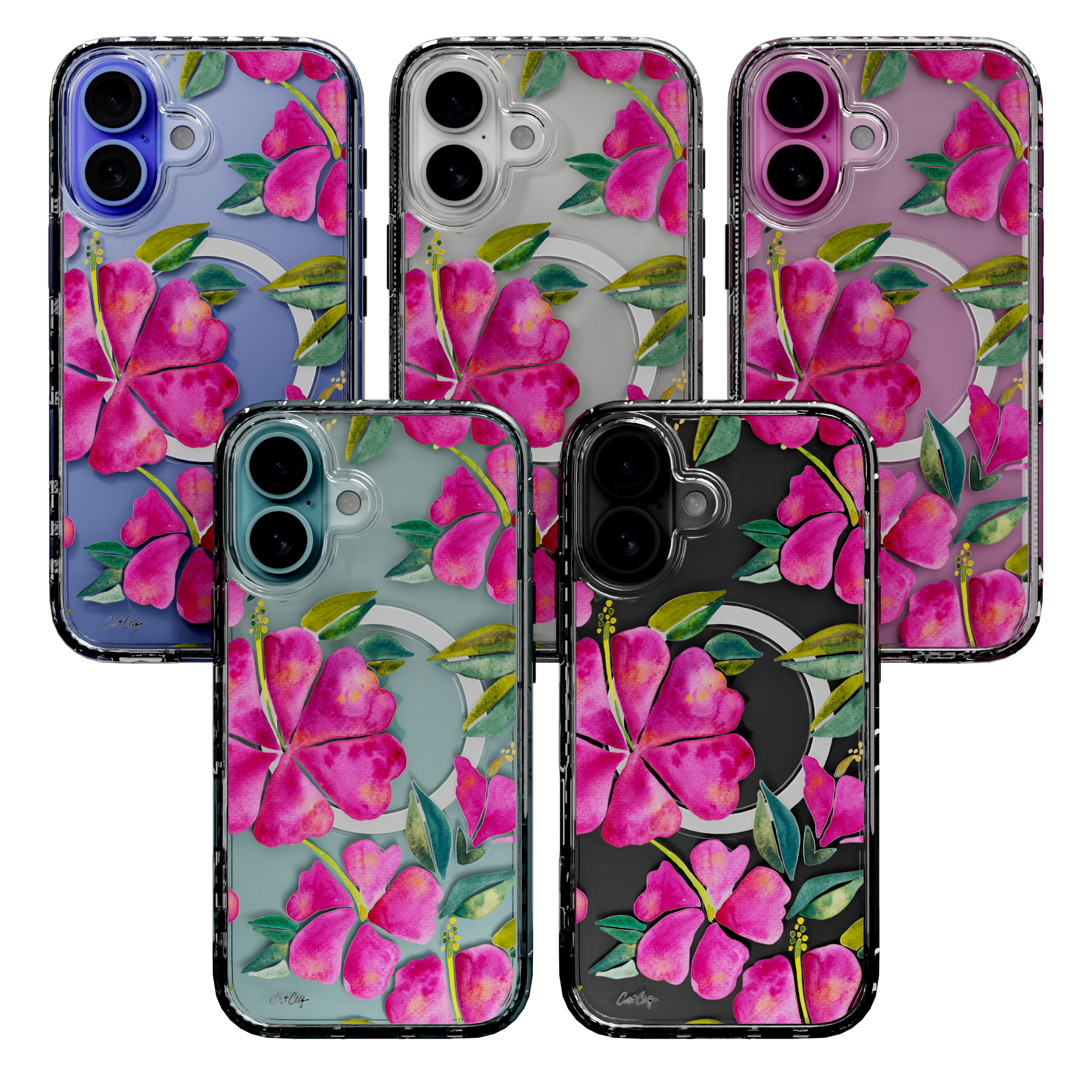 Hibiscus Bloom by CatCoq | iPhone 16 Series |  MagSafe® Case iPhone 16 Pro Max / Crystal Clear