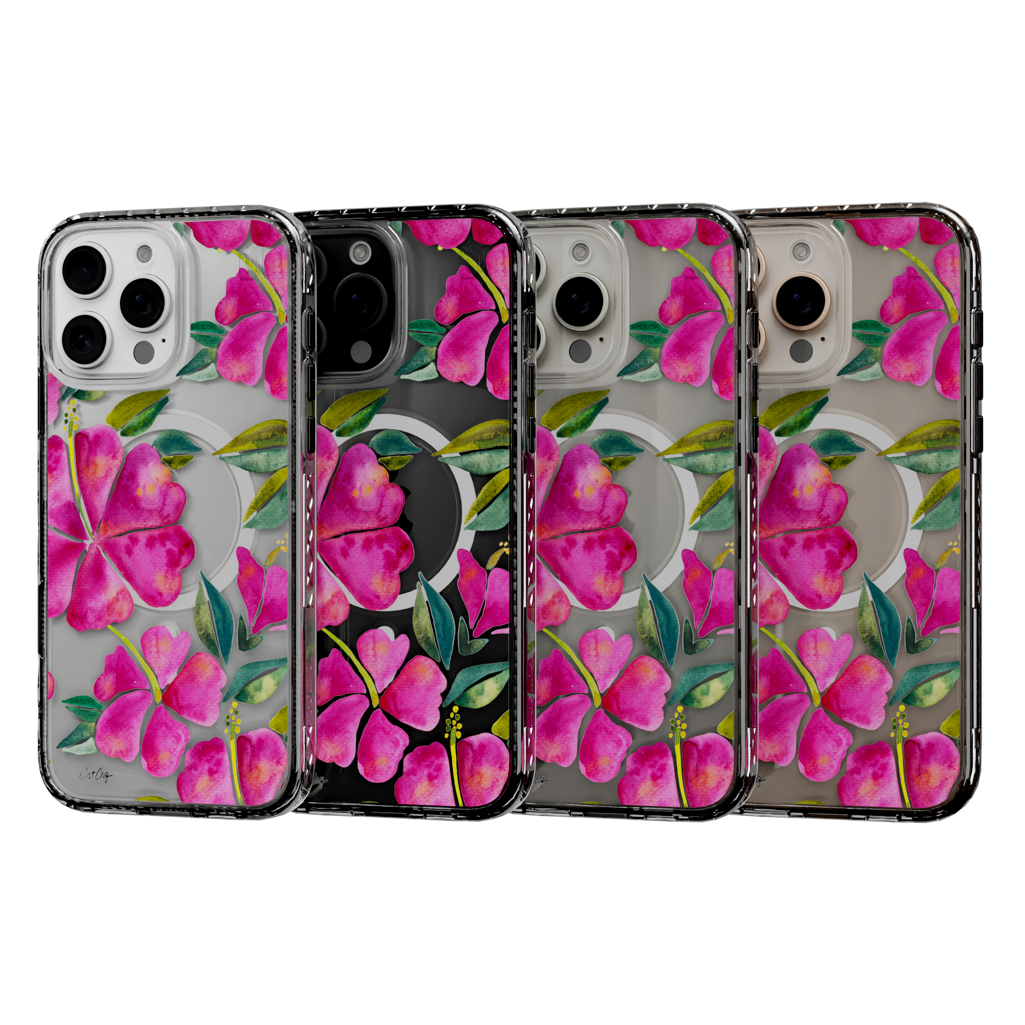 Hibiscus Bloom by CatCoq | iPhone 16 Series |  MagSafe® Case iPhone 16 Pro Max / Crystal Clear