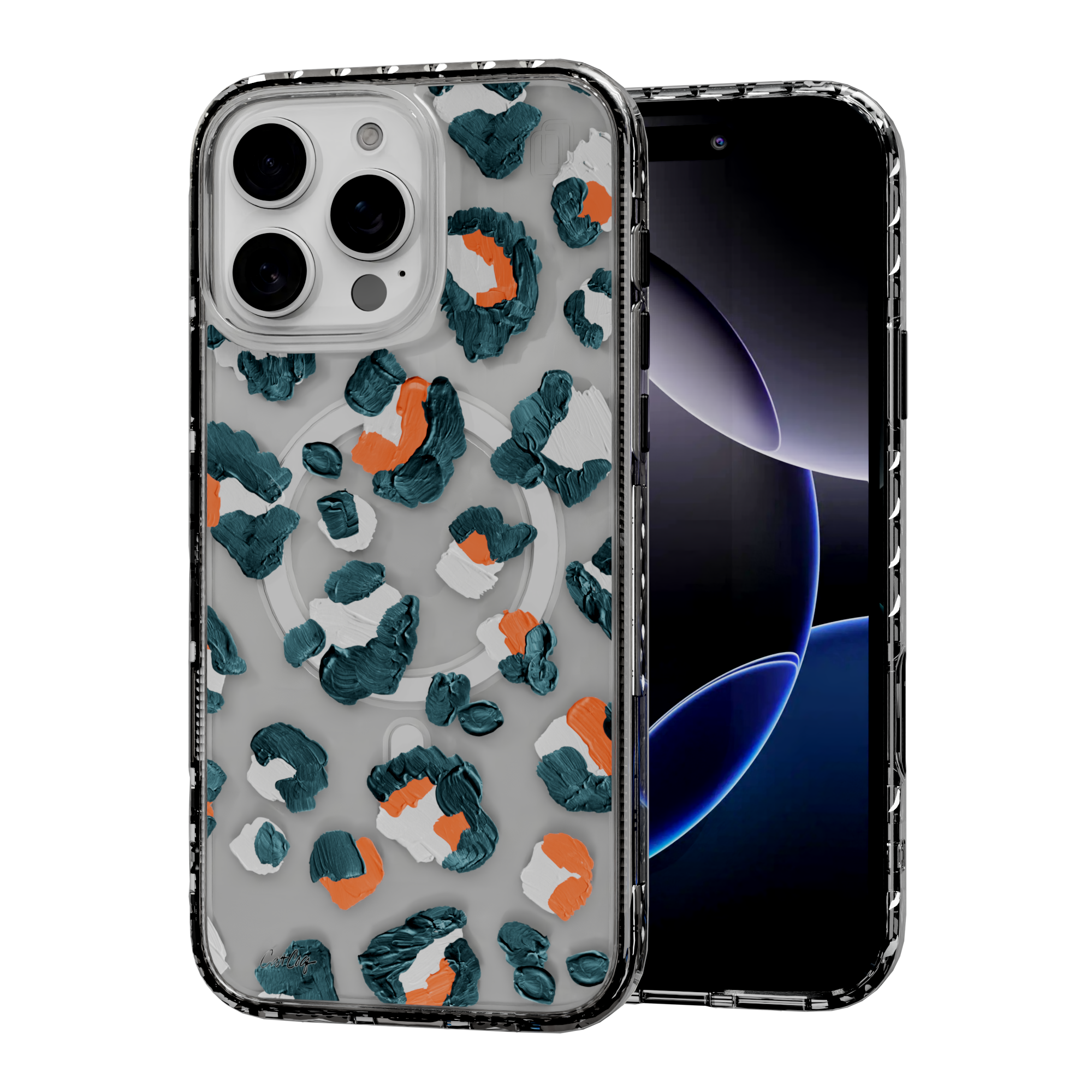 Leopard Turquoise by CatCoq | iPhone 16 Series |  MagSafe® Case iPhone 16 Pro Max / Crystal Clear