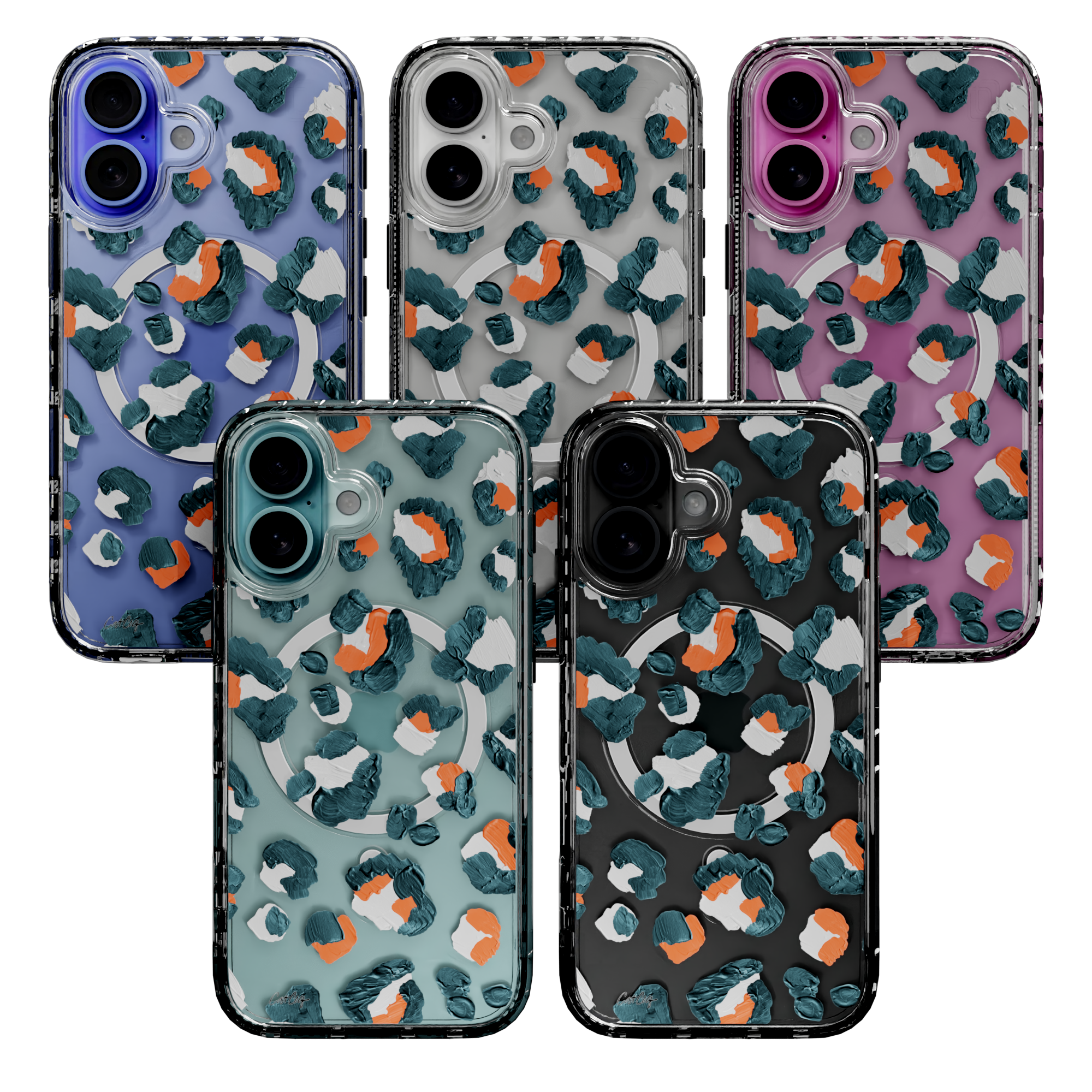 Leopard Turquoise by CatCoq | iPhone 16 Series |  MagSafe® Case iPhone 16 Pro Max / Crystal Clear