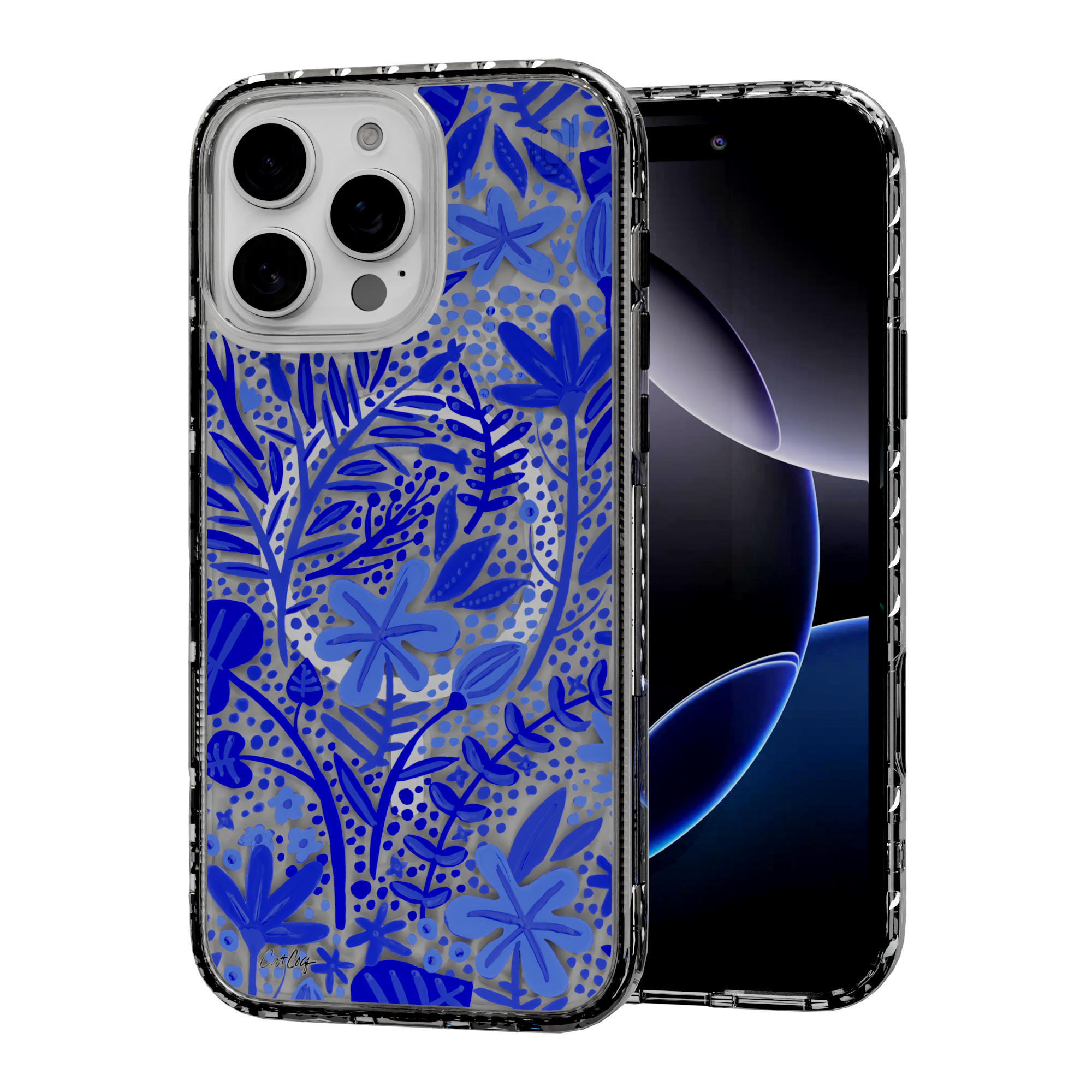 Garden Navy by CatCoq | iPhone 16 Series |  MagSafe® Case iPhone 16 Pro Max / Crystal Clear