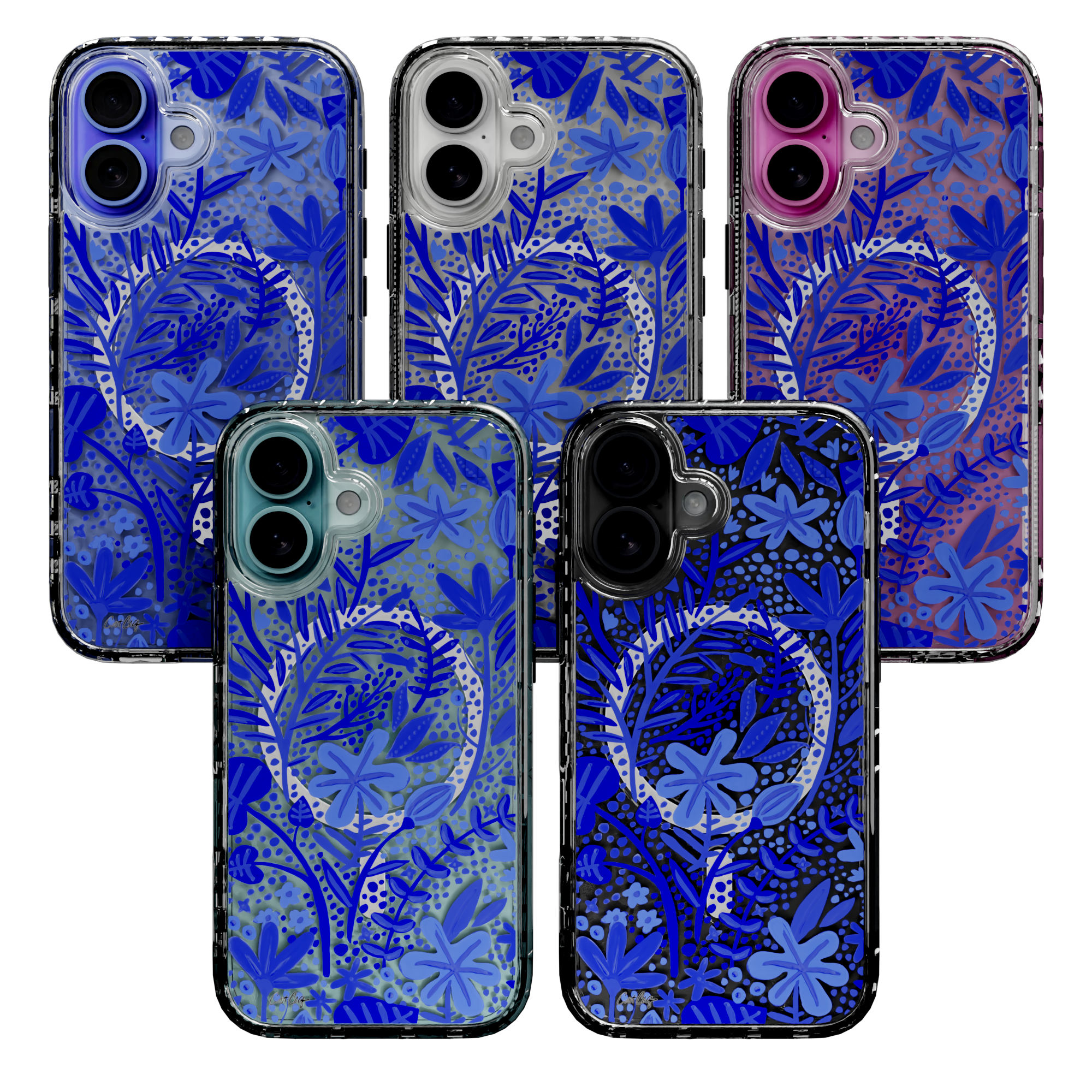 Garden Navy by CatCoq | iPhone 16 Series |  MagSafe® Case iPhone 16 Pro Max / Crystal Clear