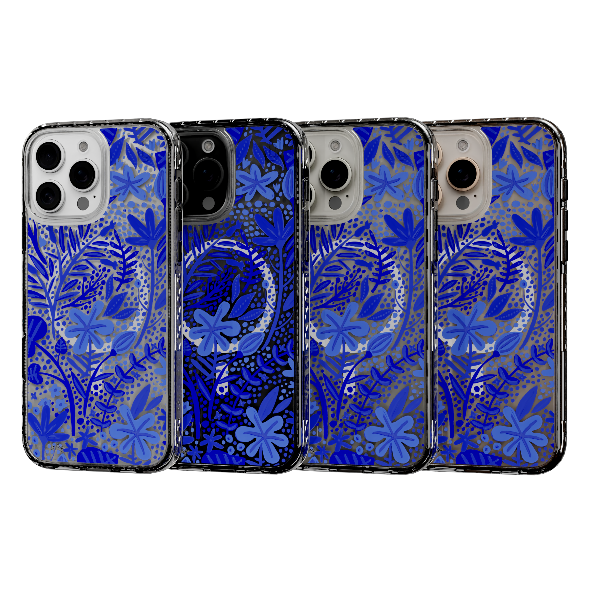 Garden Navy by CatCoq | iPhone 16 Series |  MagSafe® Case iPhone 16 Pro Max / Crystal Clear