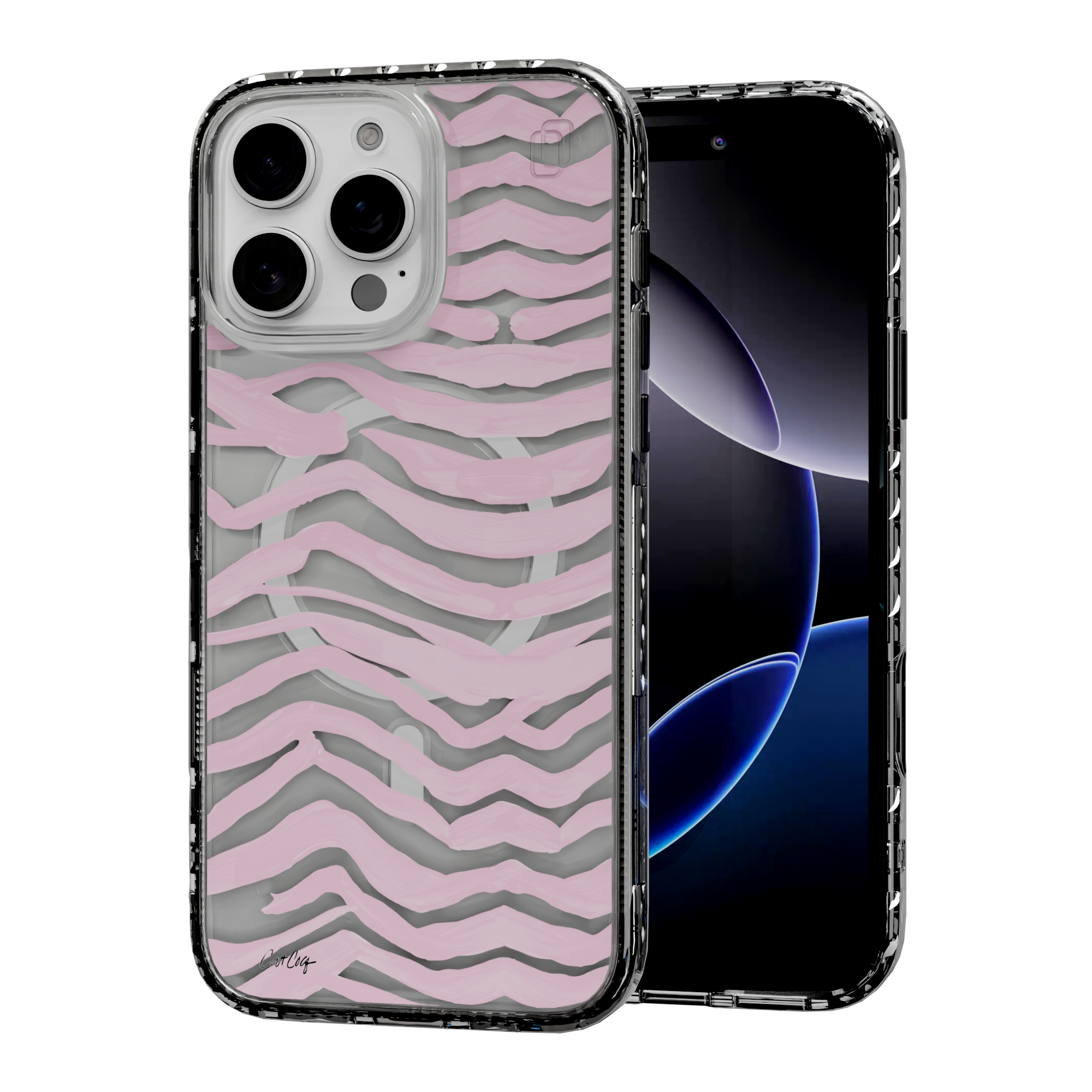 Zebra Blush by CatCoq | iPhone 16 Series |  MagSafe® Case iPhone 16 Pro Max / Crystal Clear