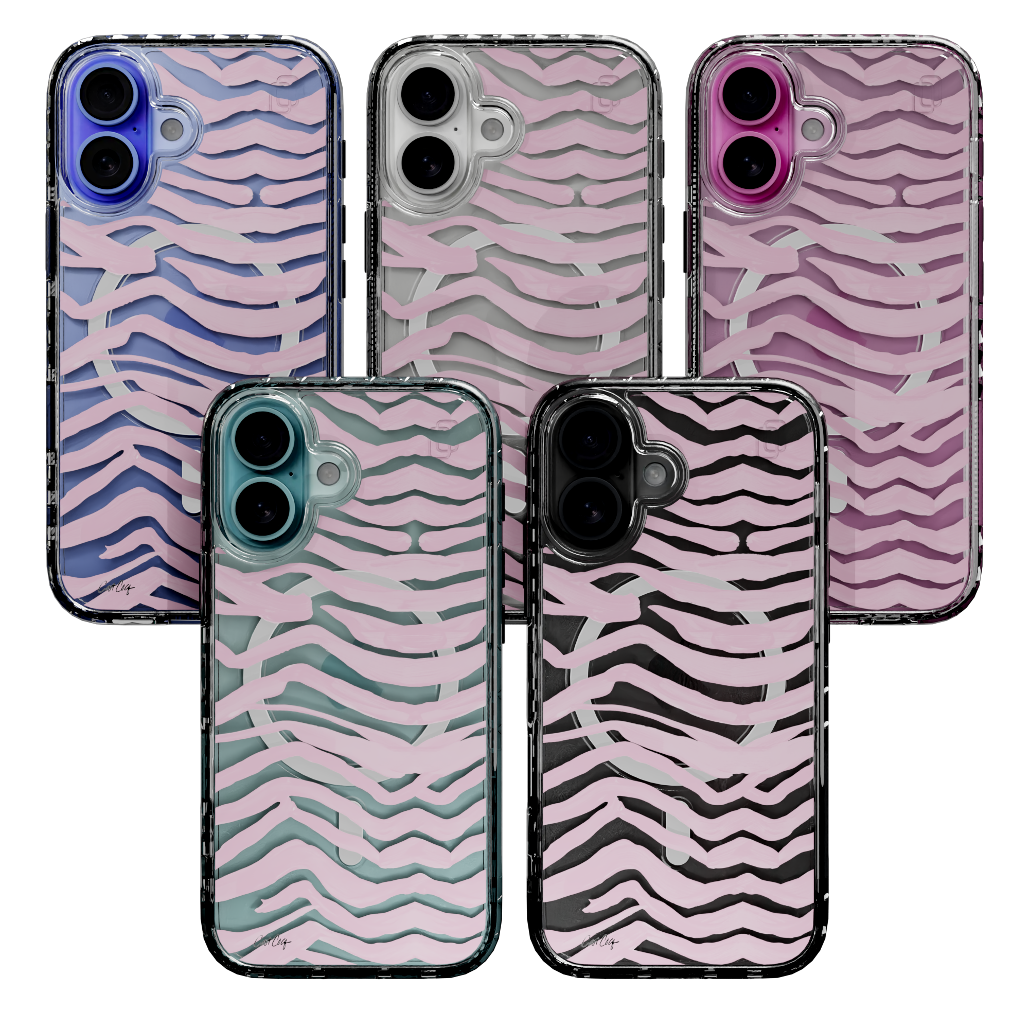 Zebra Blush by CatCoq | iPhone 16 Series |  MagSafe® Case iPhone 16 Pro Max / Crystal Clear