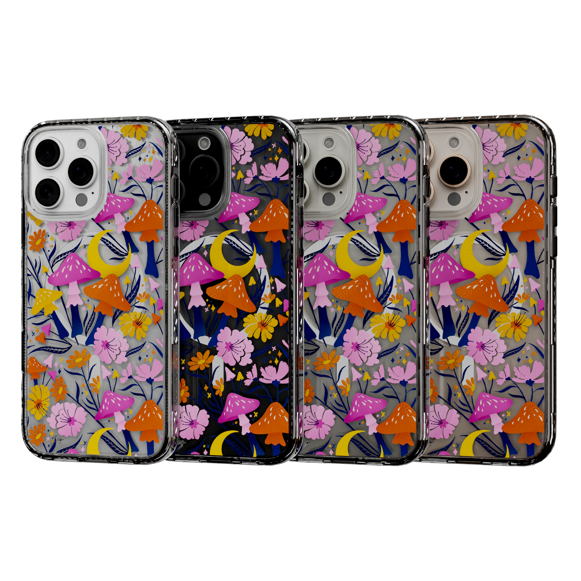 Blooms and Shrooms by CatCoq | iPhone 16 Series |  MagSafe® Case iPhone 16 Pro Max / Crystal Clear Sparkle