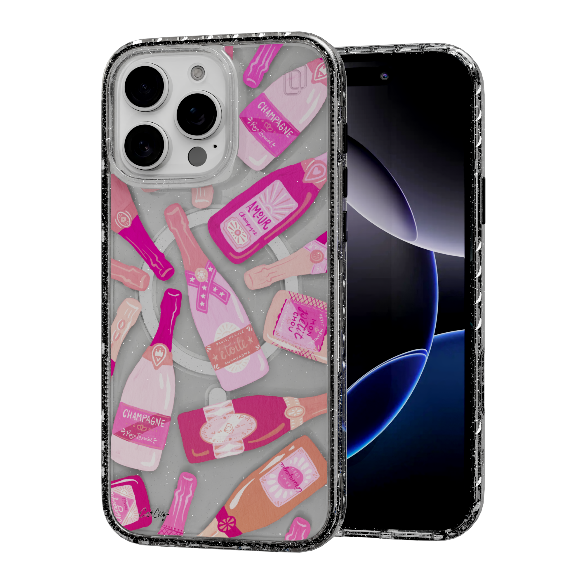 French Champagne by CatCoq | iPhone 16 Series |  MagSafe® Case iPhone 16 Pro Max / Crystal Clear Sparkle