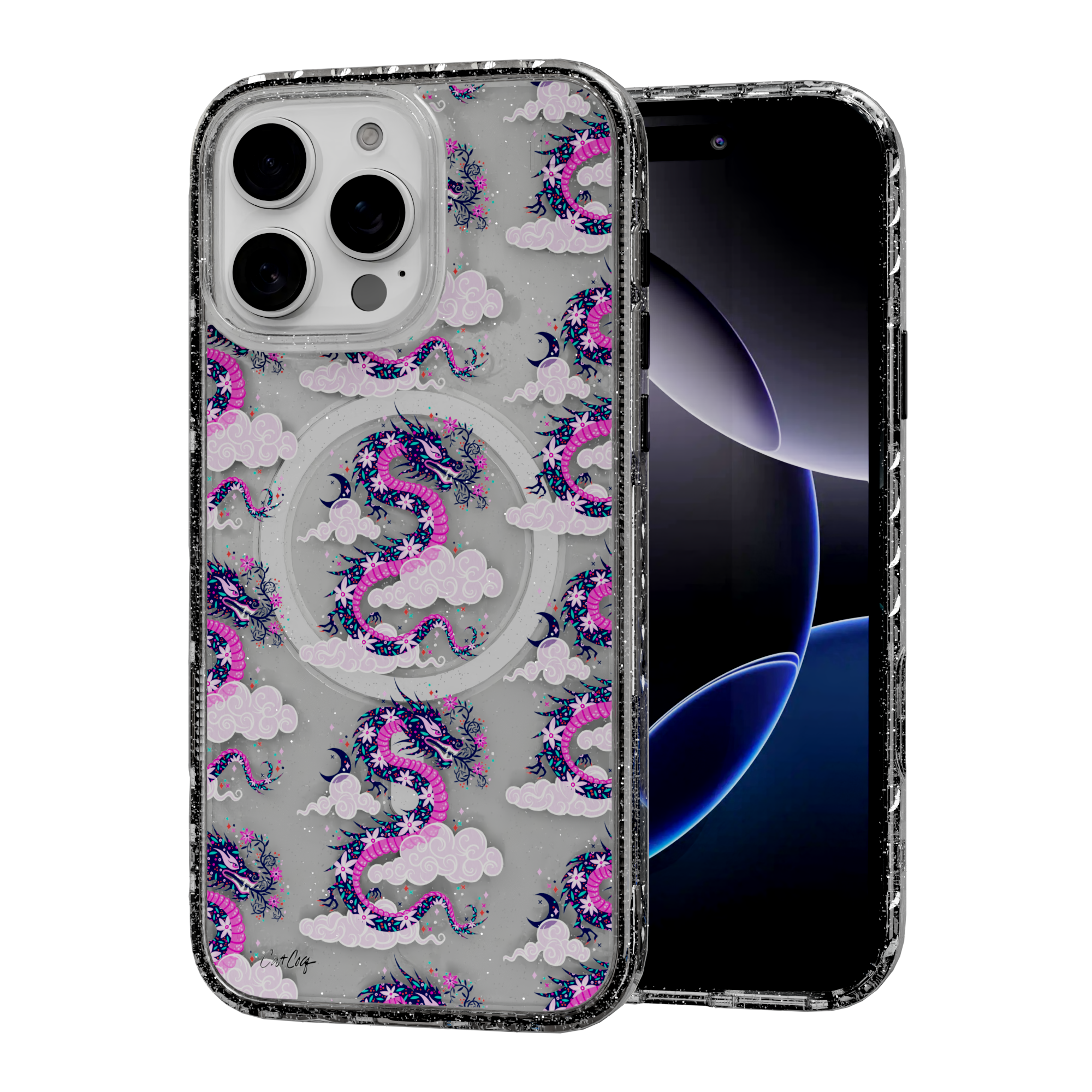 Dream Dragon by CatCoq | iPhone 16 Series |  MagSafe® Case iPhone 16 Pro Max / Crystal Clear Sparkle