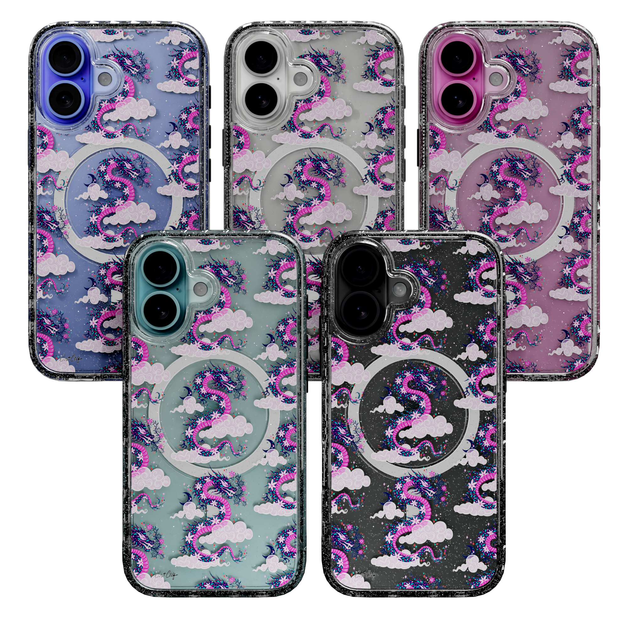 Dream Dragon by CatCoq | iPhone 16 Series |  MagSafe® Case iPhone 16 Pro Max / Crystal Clear Sparkle