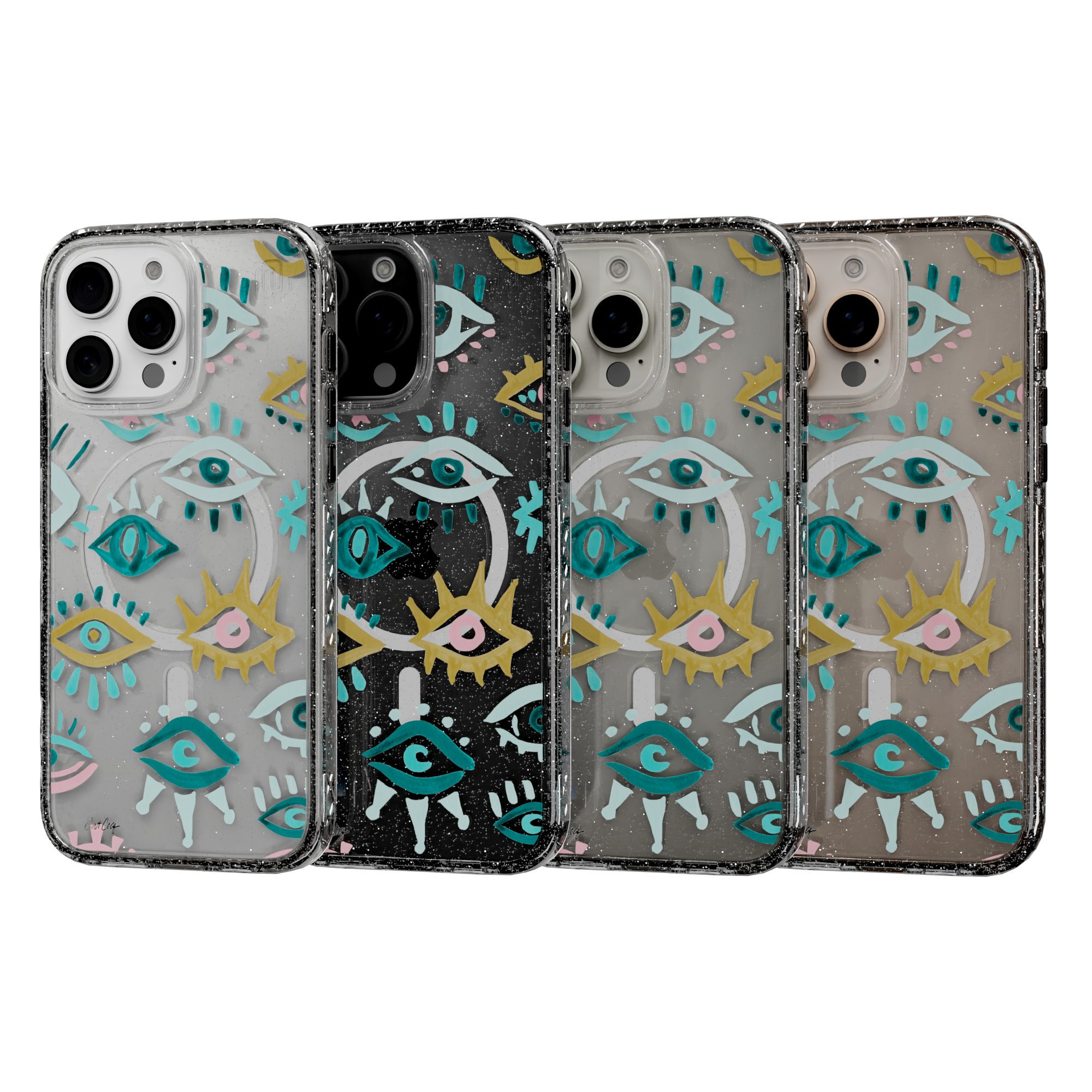 Mystic Eyes by CatCoq | iPhone 16 Series |  MagSafe® Case iPhone 16 Pro Max / Crystal Clear Sparkle