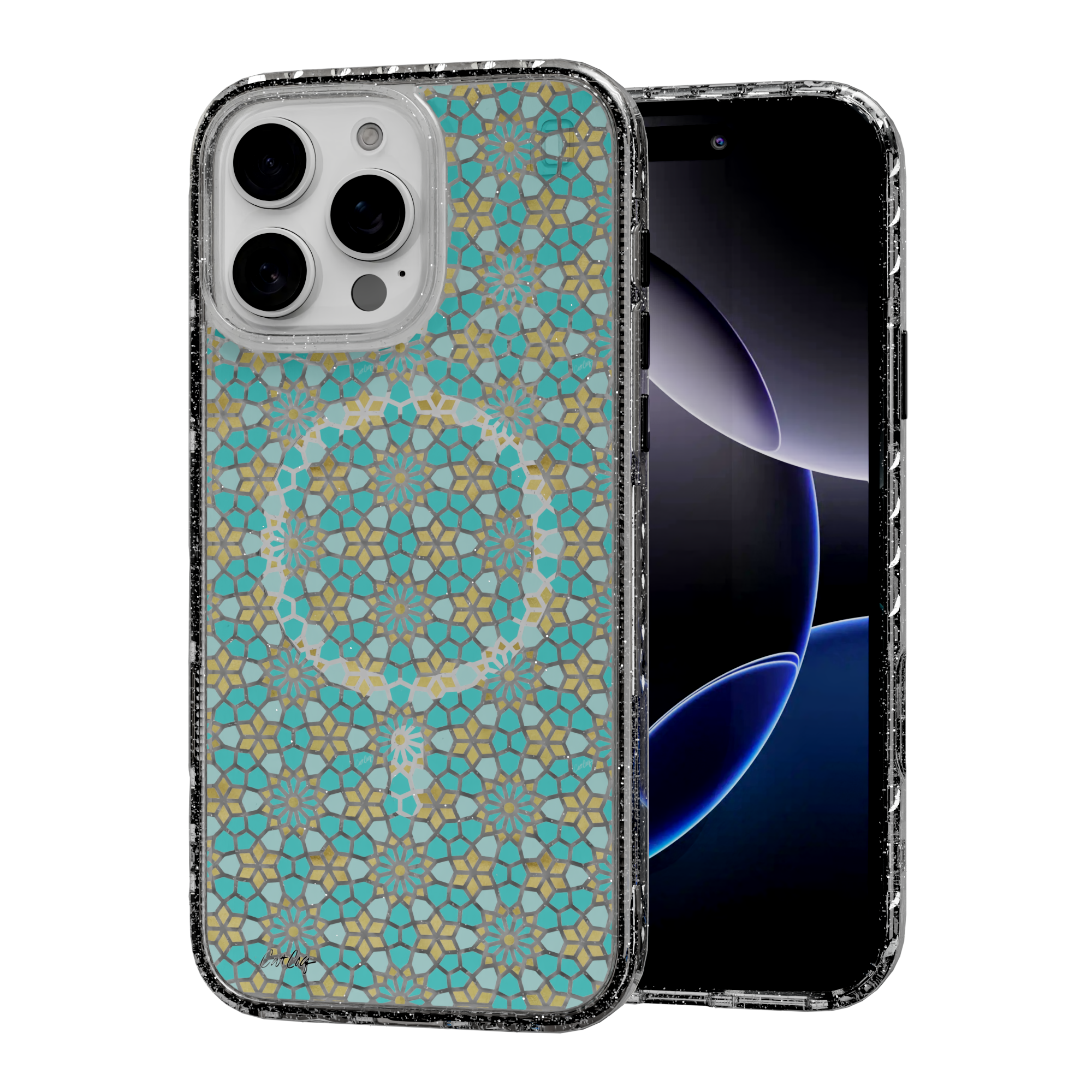 Persian Mint by CatCoq | iPhone 16 Series |  MagSafe® Case iPhone 16 Pro Max / Crystal Clear Sparkle