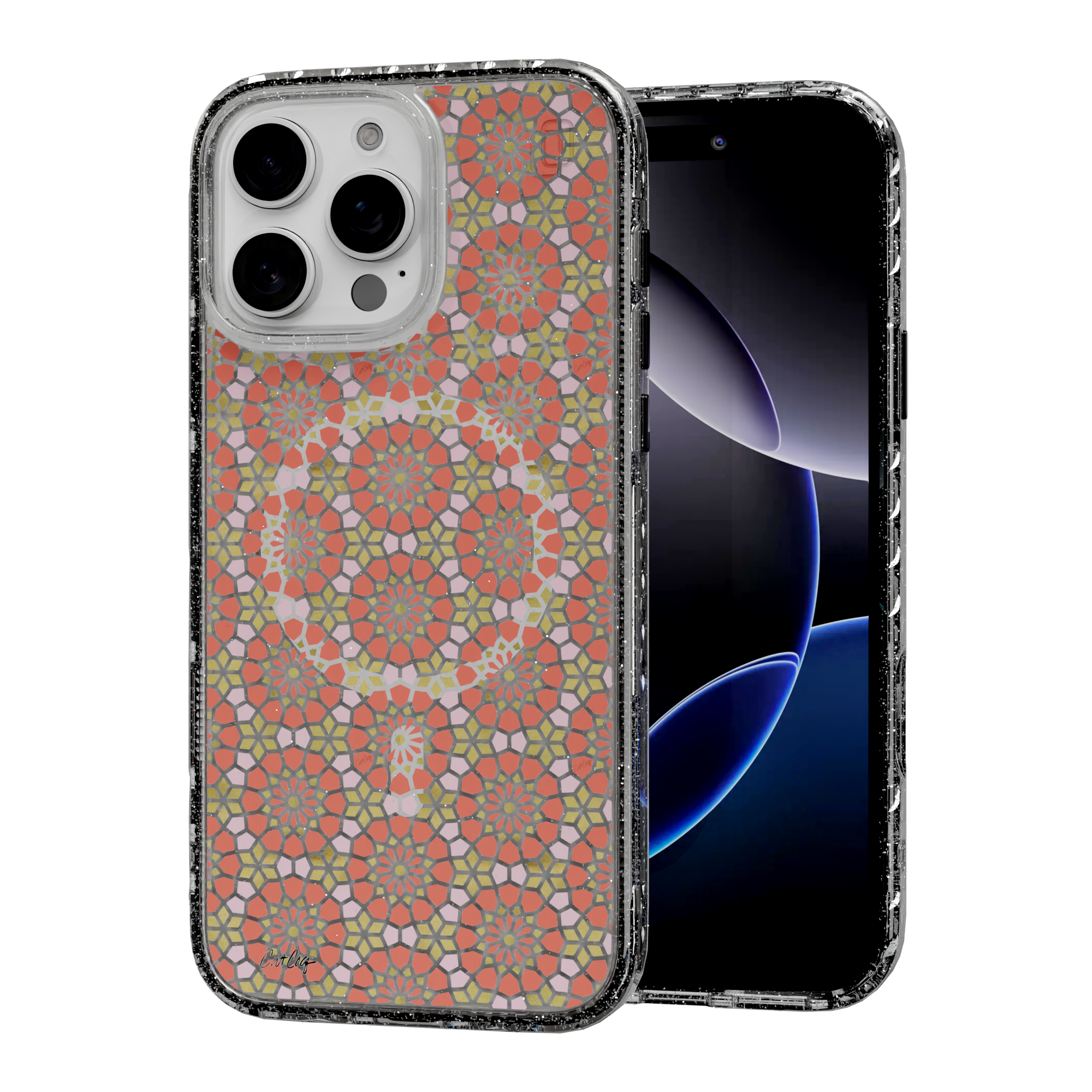 Persian Coral by CatCoq | iPhone 16 Series |  MagSafe® Case iPhone 16 Pro Max / Crystal Clear Sparkle