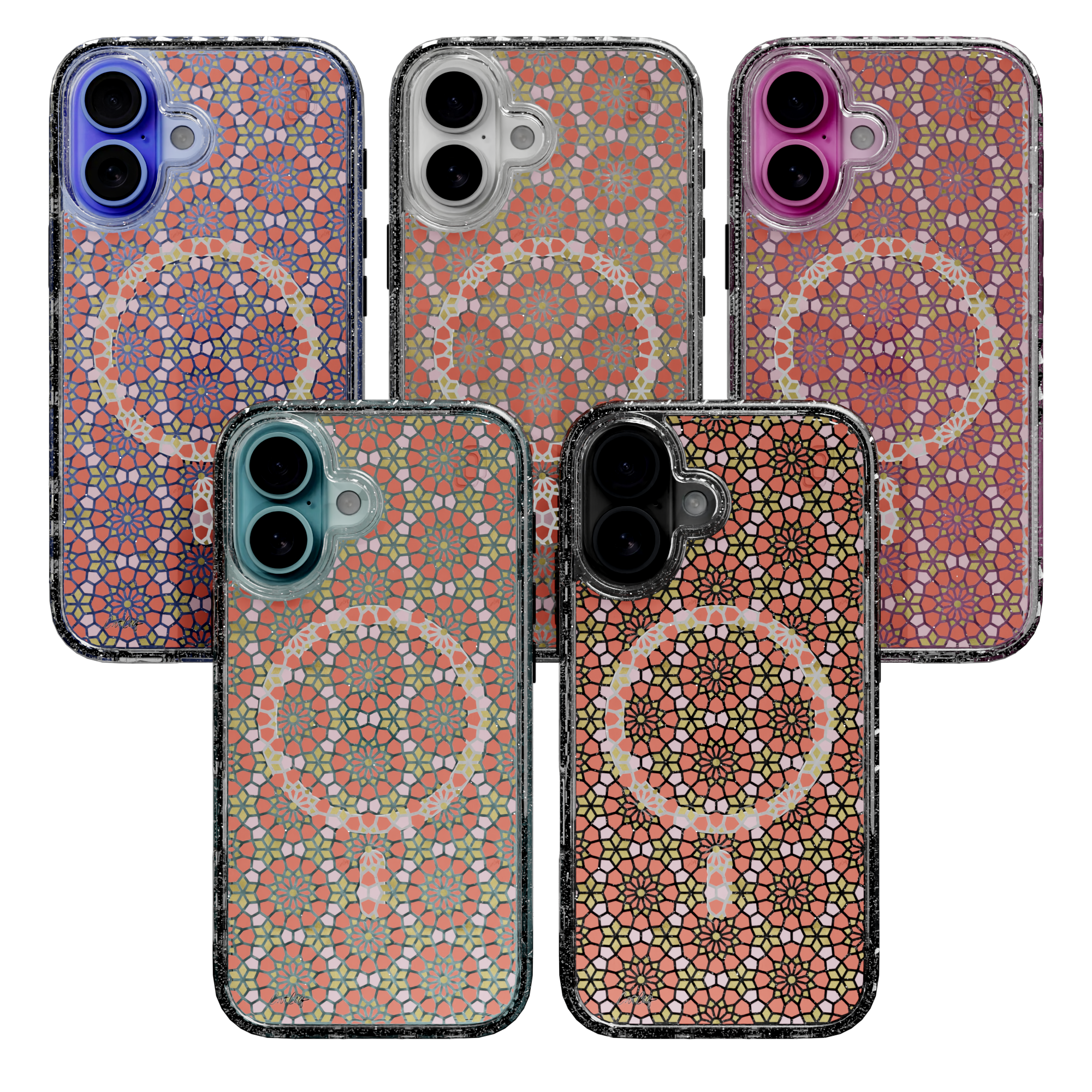 Persian Coral by CatCoq | iPhone 16 Series |  MagSafe® Case iPhone 16 Pro Max / Crystal Clear Sparkle