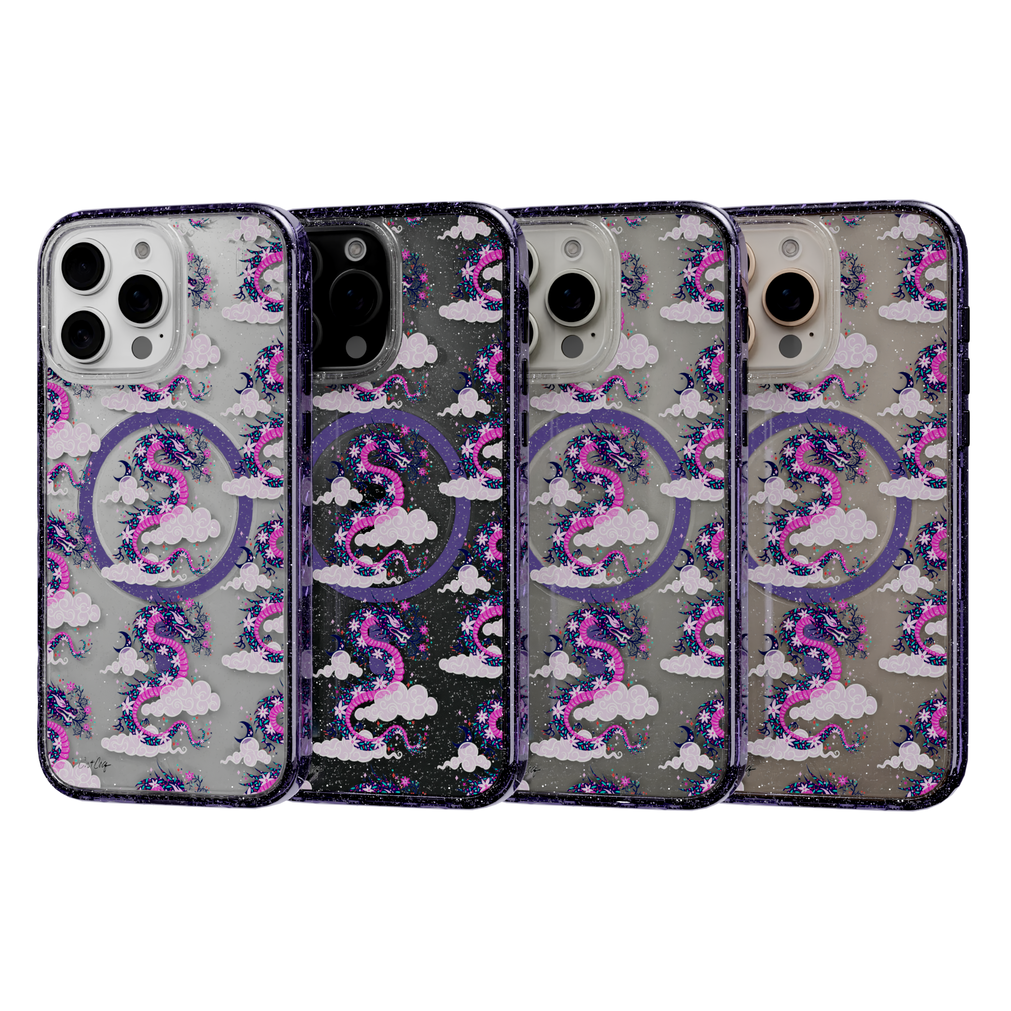 Dream Dragon by CatCoq | iPhone 16 Series |  MagSafe® Case iPhone 16 Pro Max / Lilac Purple Sparkle