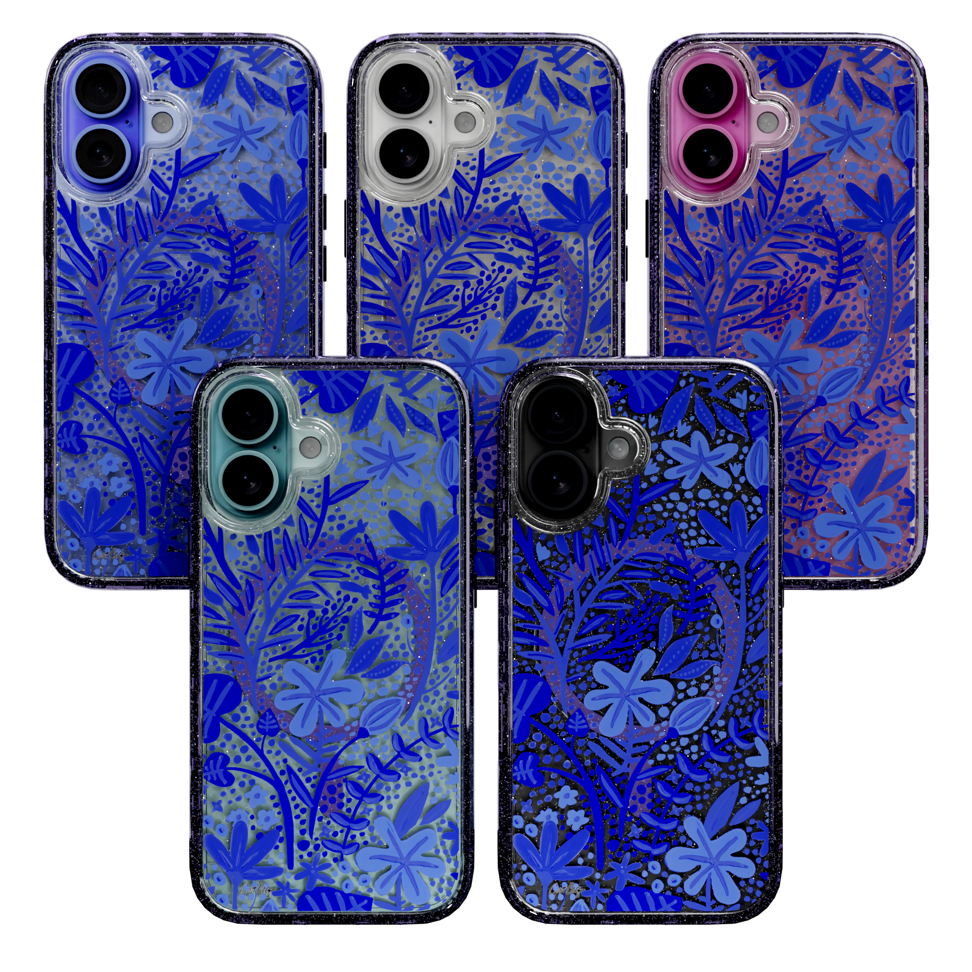 Garden Navy by CatCoq | iPhone 16 Series |  MagSafe® Case iPhone 16 Pro Max / Lilac Purple Sparkle