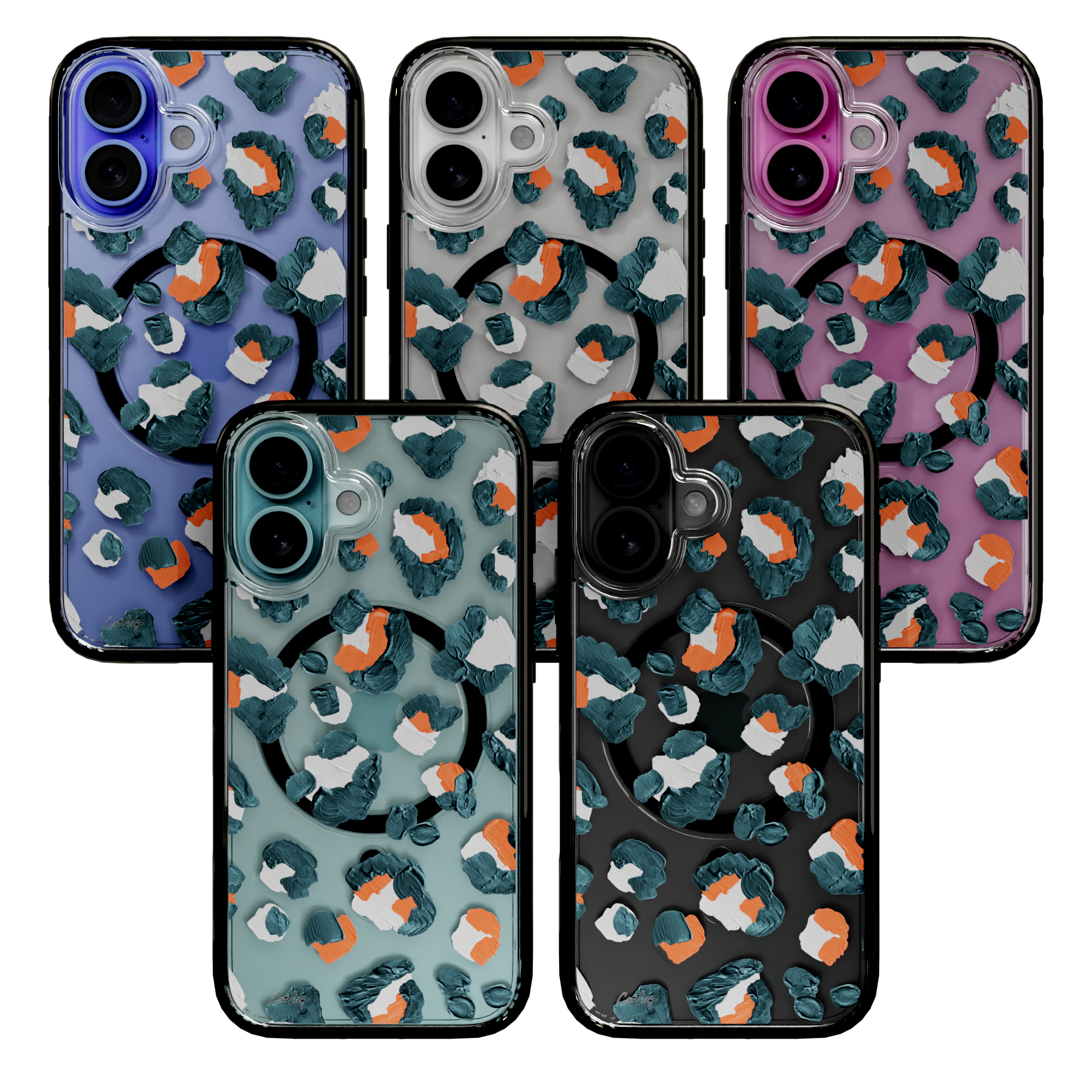 Leopard Turquoise by CatCoq | iPhone 16 Series |  MagSafe® Case iPhone 16 Pro Max / Onyx Black