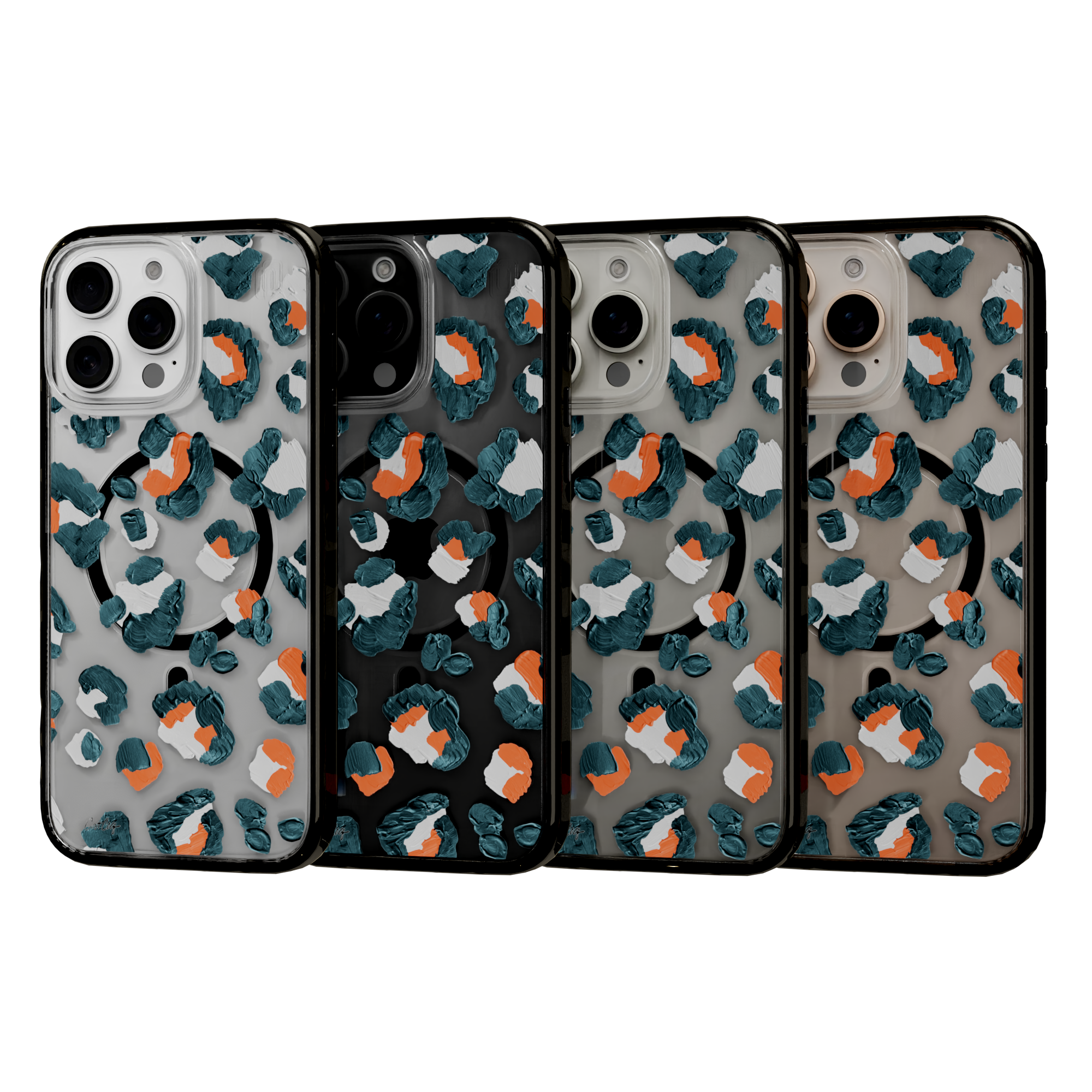 Leopard Turquoise by CatCoq | iPhone 16 Series |  MagSafe® Case iPhone 16 Pro Max / Onyx Black