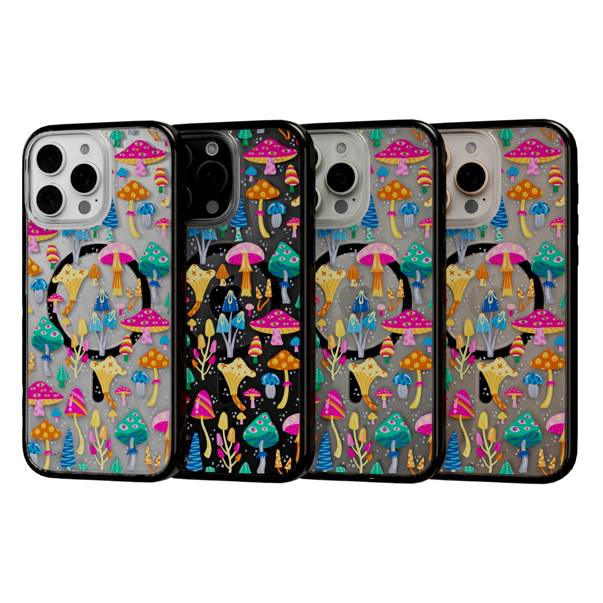 Mystic Mushrooms by CatCoq | iPhone 16 Series |  MagSafe® Case iPhone 16 Pro Max / Onyx Black