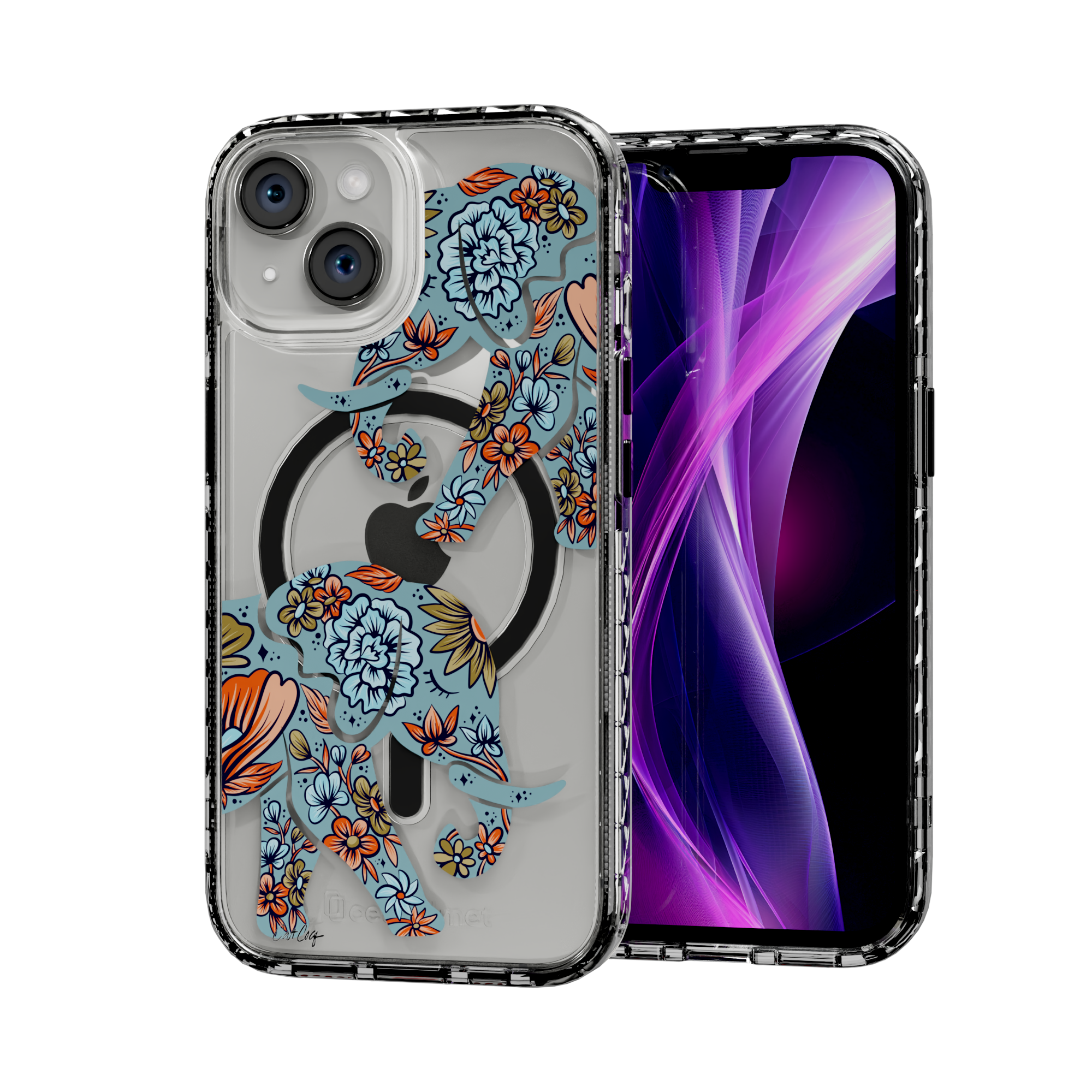 Porcelain Elephant by CatCoq | iPhone 14 Series |  MagSafe® Case iPhone 14 / Crystal Clear