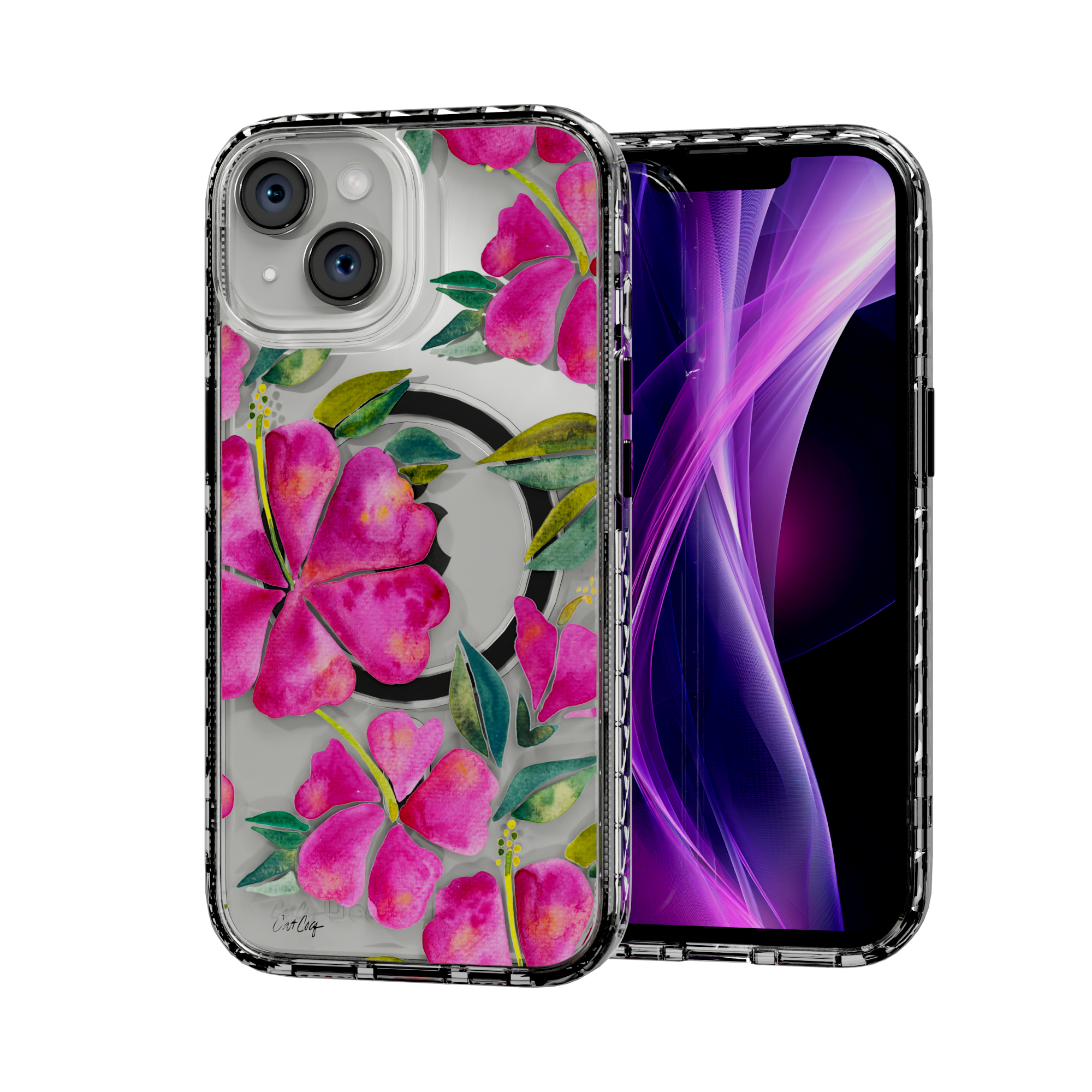 Hibiscus Bloom by CatCoq | iPhone 14 Series |  MagSafe® Case iPhone 14 / Crystal Clear