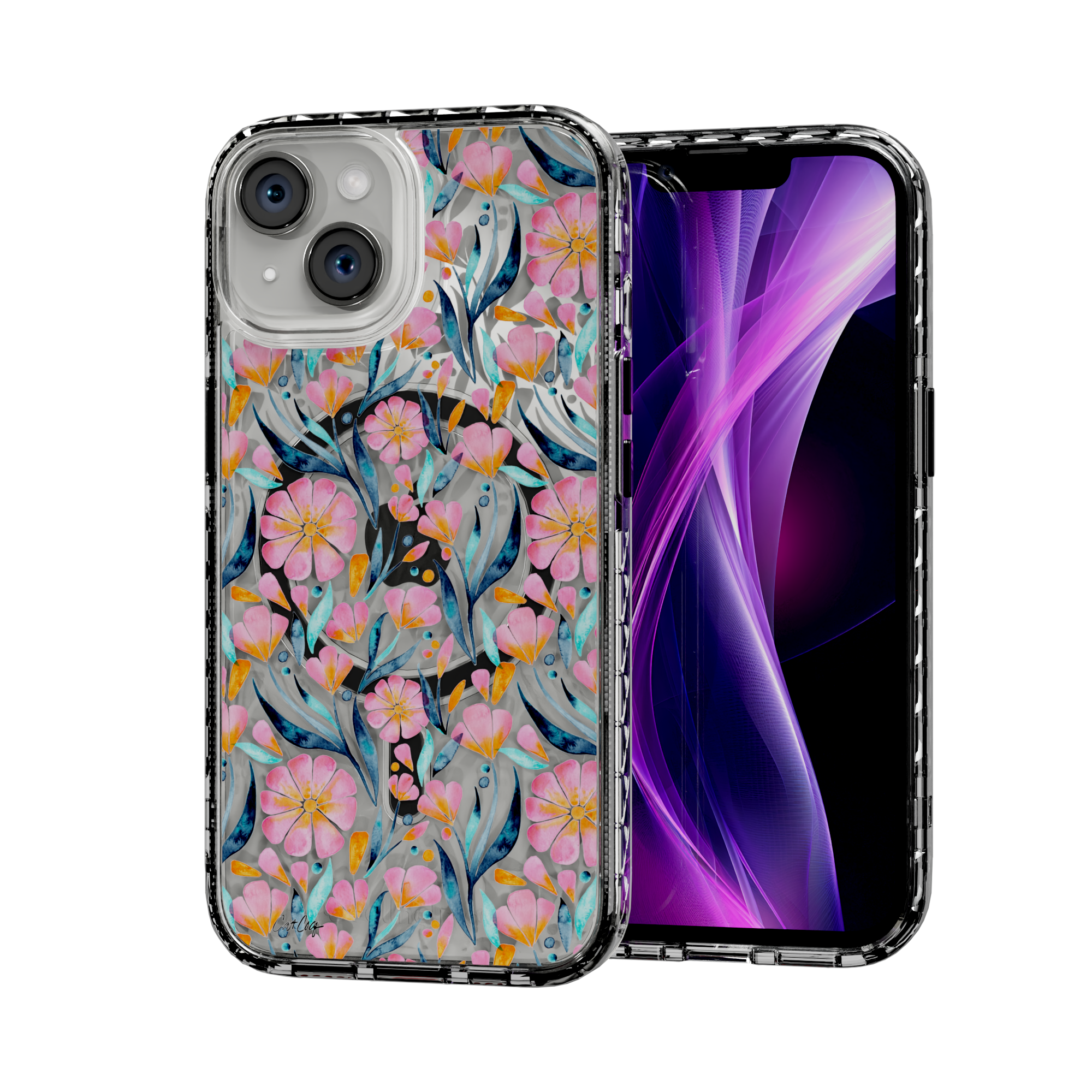 Sweet Florals by CatCoq | iPhone 14 Series |  MagSafe® Case iPhone 14 / Crystal Clear