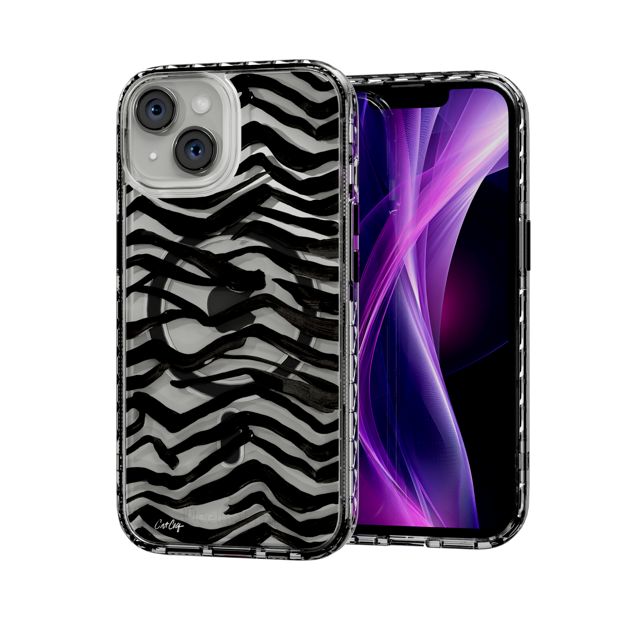 Zebra Black by CatCoq | iPhone 14 Series |  MagSafe® Case iPhone 14 / Crystal Clear