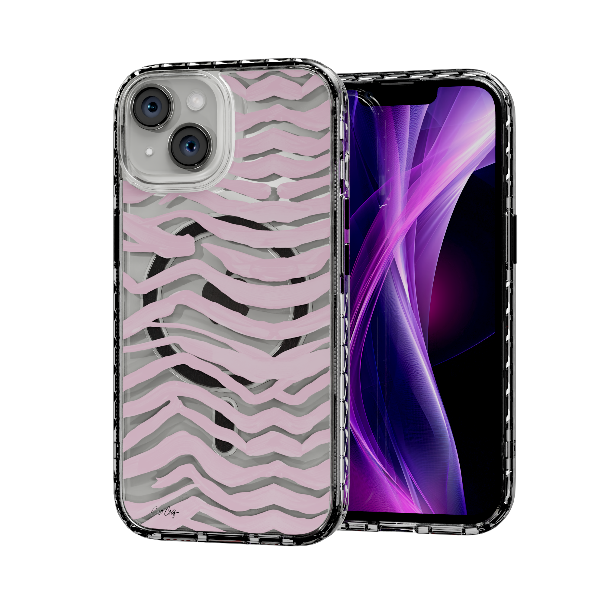 Zebra Blush by CatCoq | iPhone 14 Series |  MagSafe® Case iPhone 14 / Crystal Clear