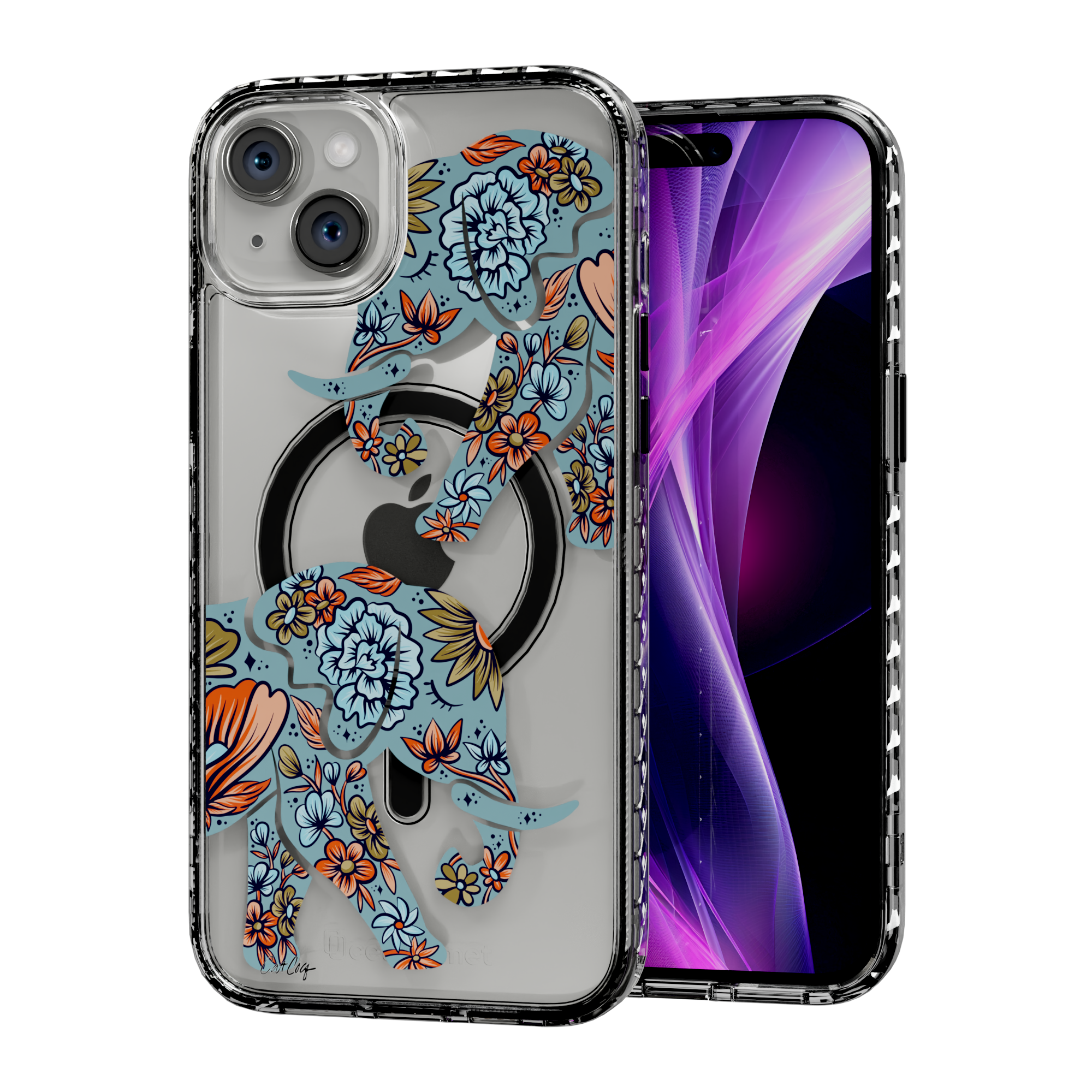 Porcelain Elephant by CatCoq | iPhone 14 Series |  MagSafe® Case iPhone 14 Plus / Crystal Clear