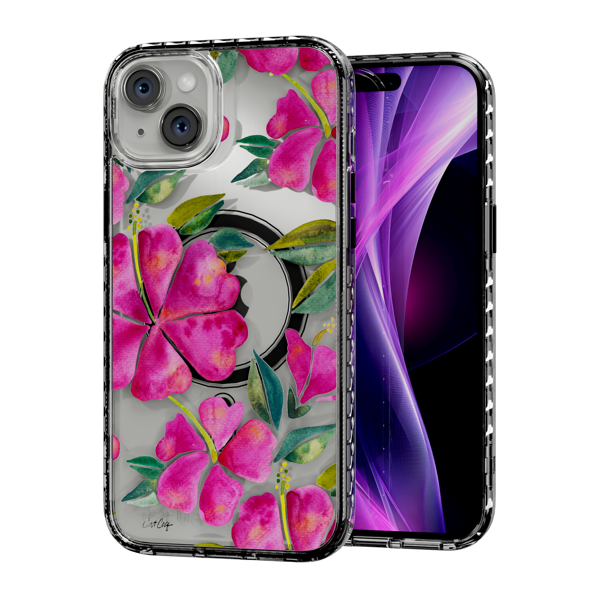 Hibiscus Bloom by CatCoq | iPhone 14 Series |  MagSafe® Case iPhone 14 Plus / Crystal Clear