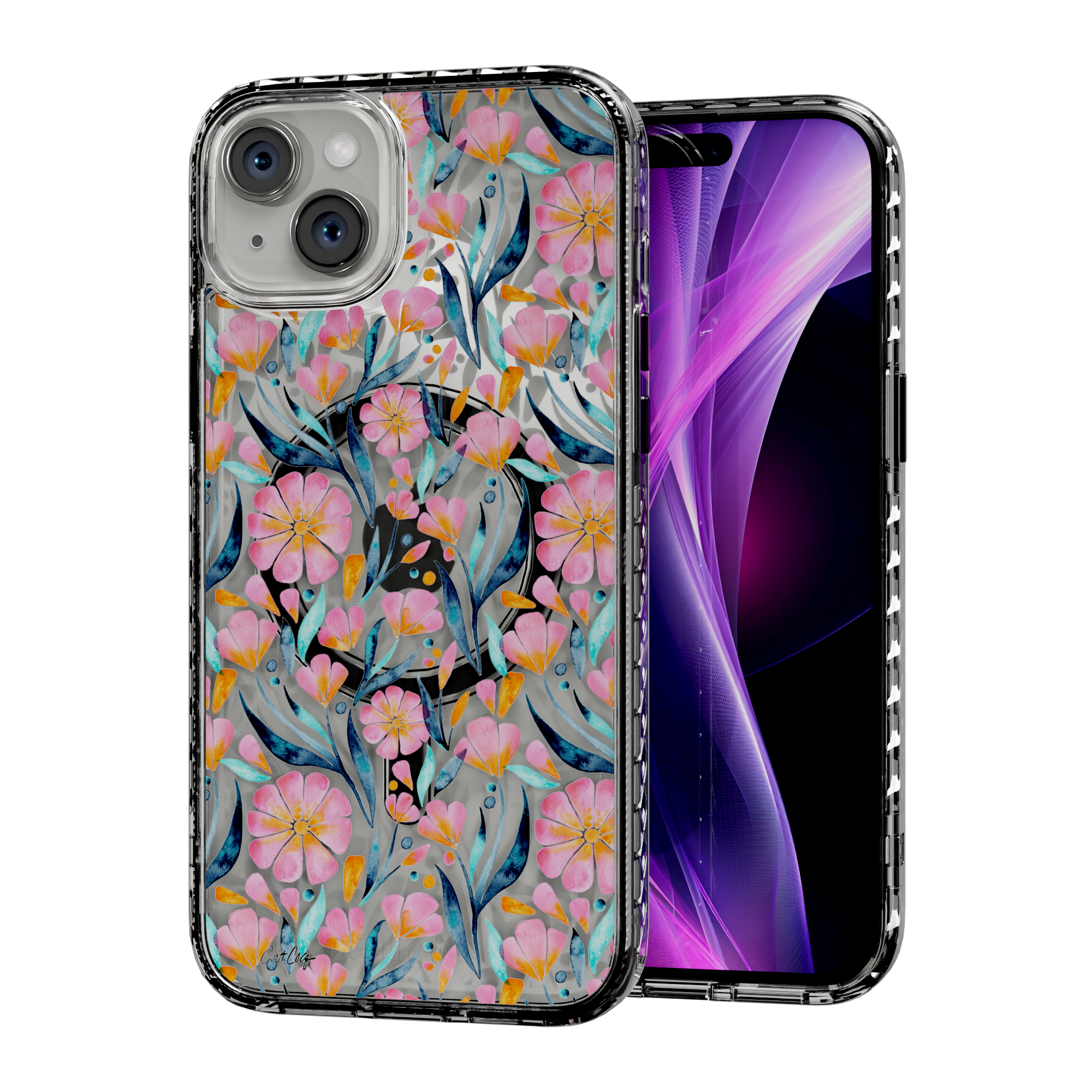 Sweet Florals by CatCoq | iPhone 14 Series |  MagSafe® Case iPhone 14 Plus / Crystal Clear