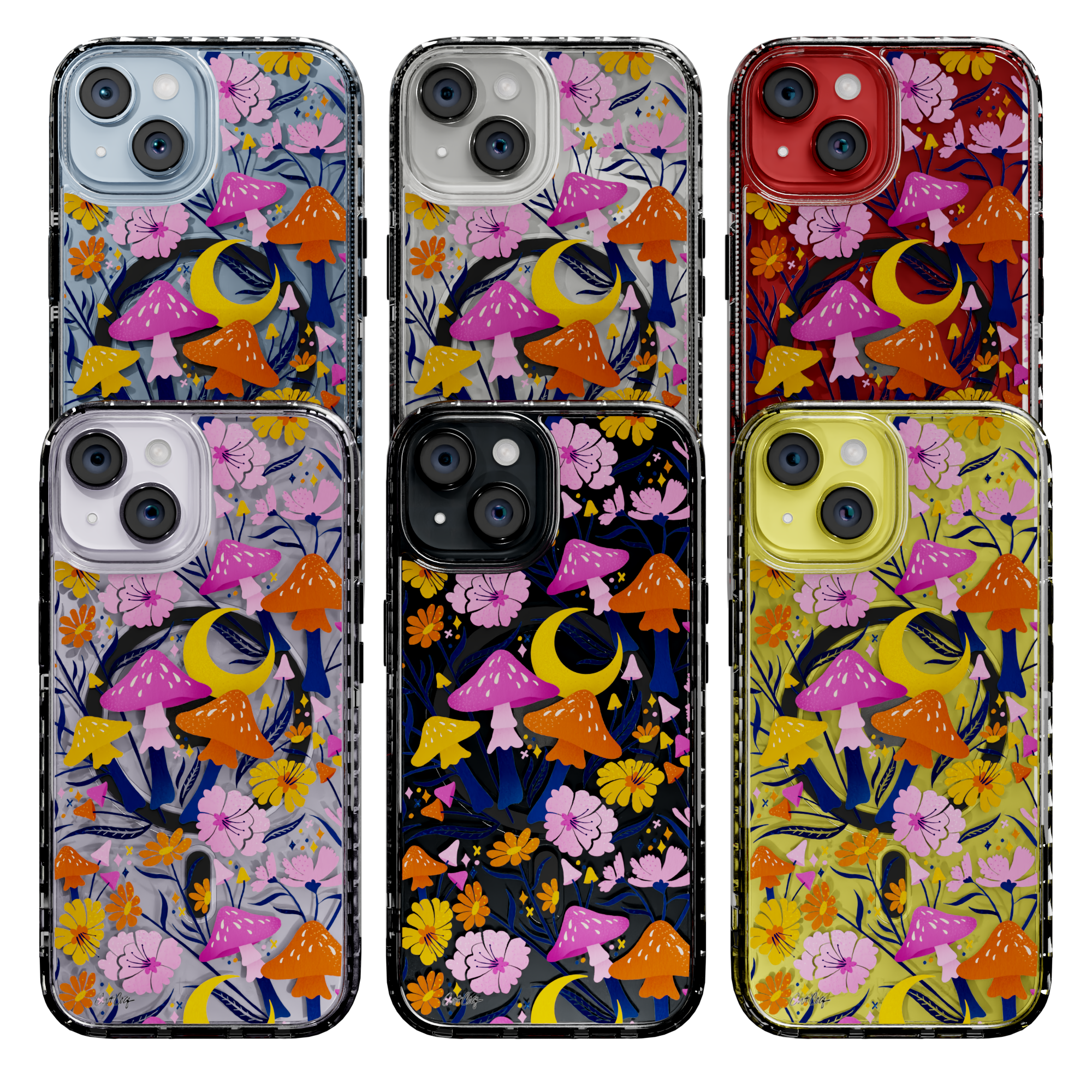 Blooms and Shrooms by CatCoq | iPhone 14 Series |  MagSafe® Case iPhone 14 Pro Max / Crystal Clear