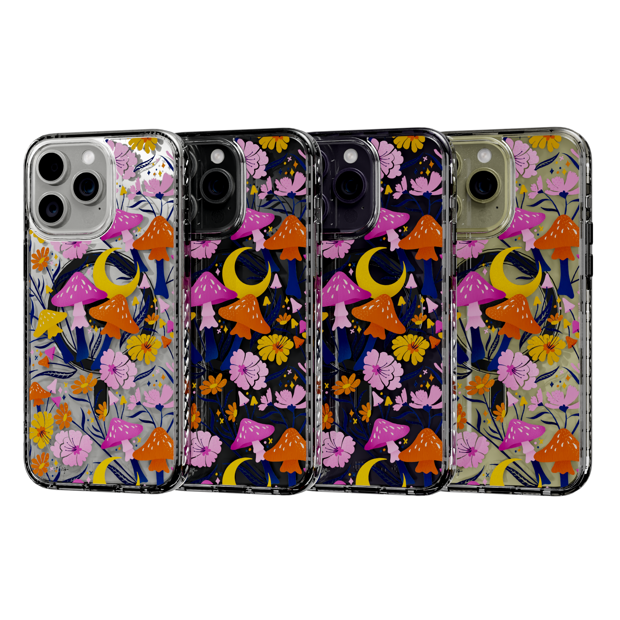 Blooms and Shrooms by CatCoq | iPhone 14 Series |  MagSafe® Case iPhone 14 Pro Max / Crystal Clear