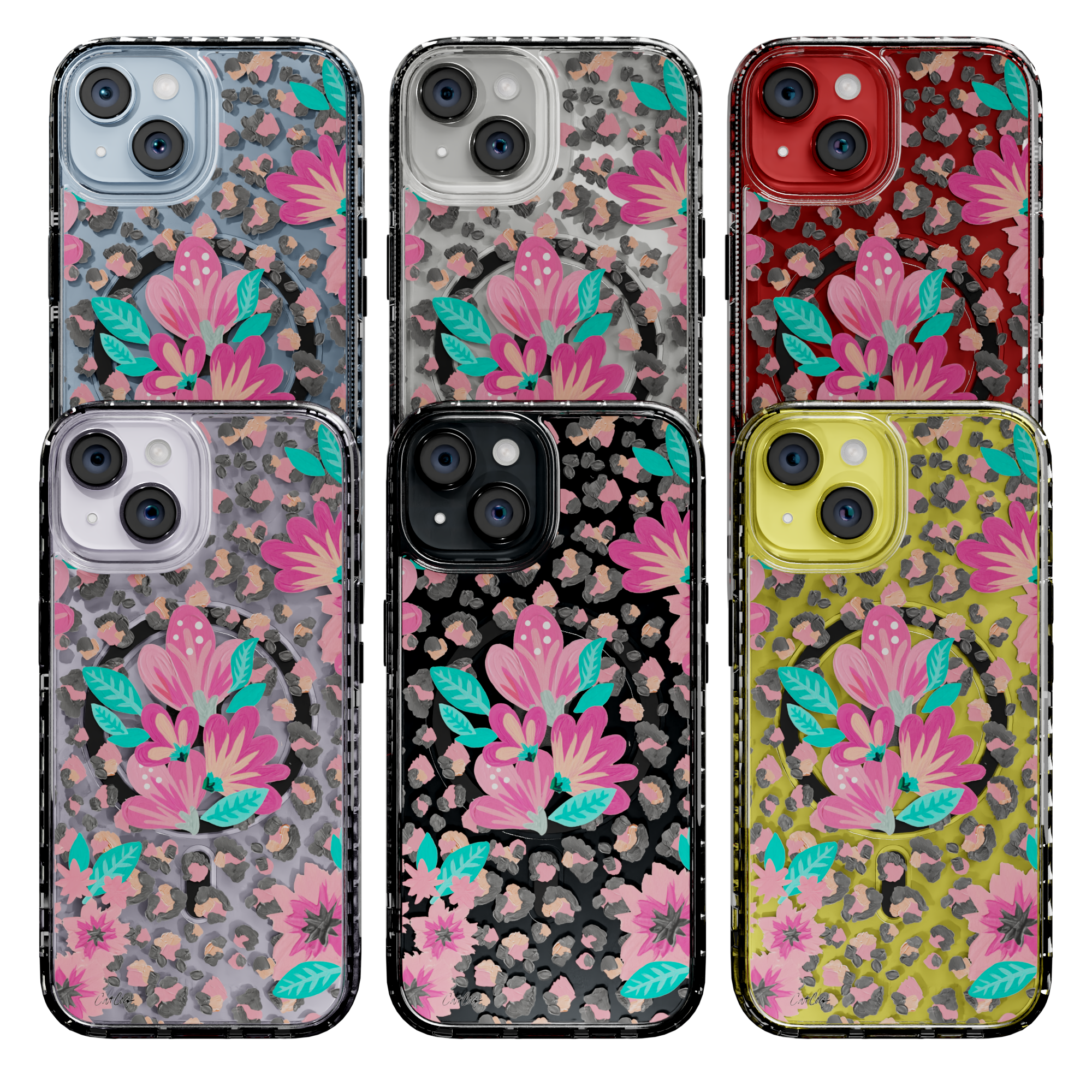 Floral Leopard by CatCoq | iPhone 14 Series |  MagSafe® Case iPhone 14 Pro Max / Crystal Clear