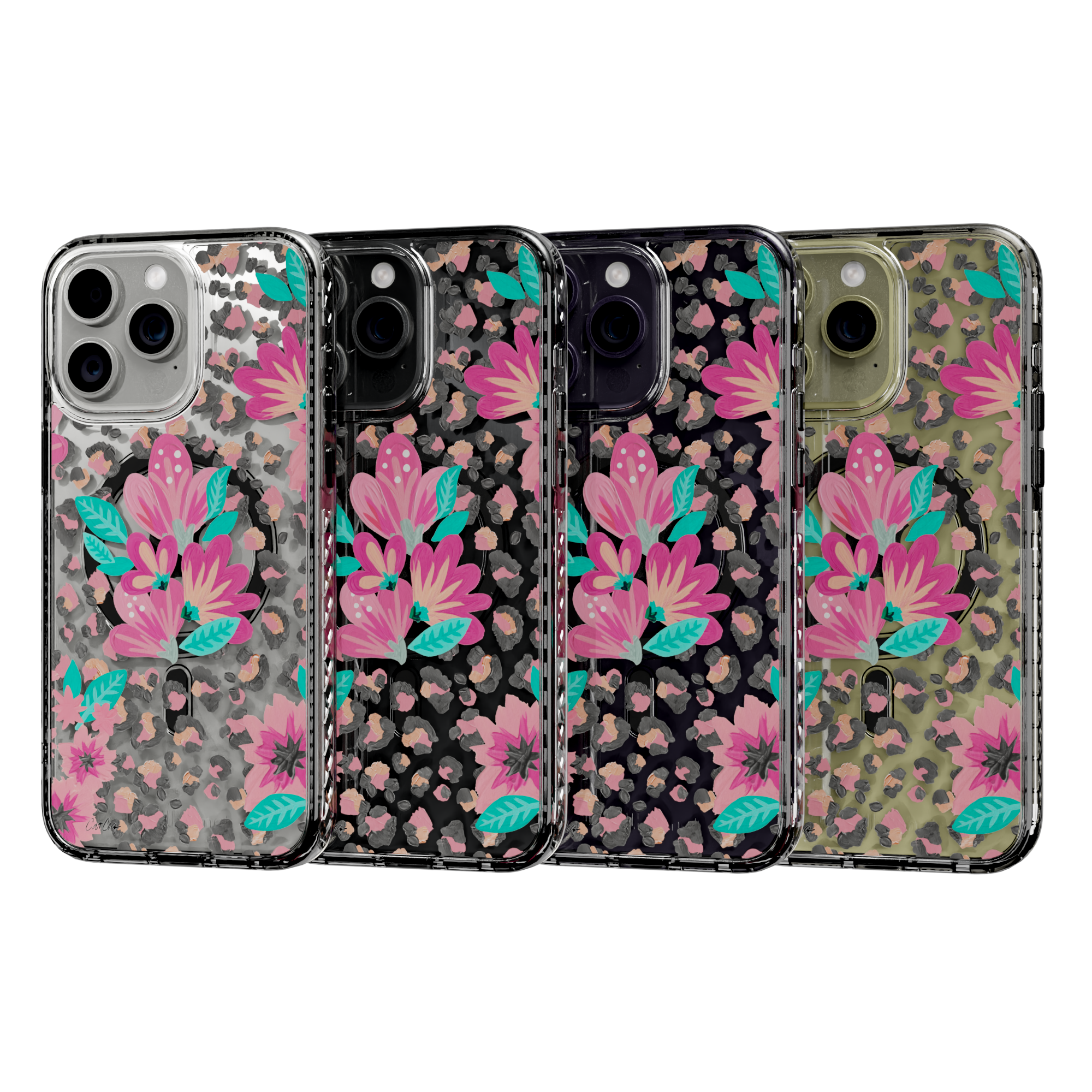 Floral Leopard by CatCoq | iPhone 14 Series |  MagSafe® Case iPhone 14 Pro Max / Crystal Clear