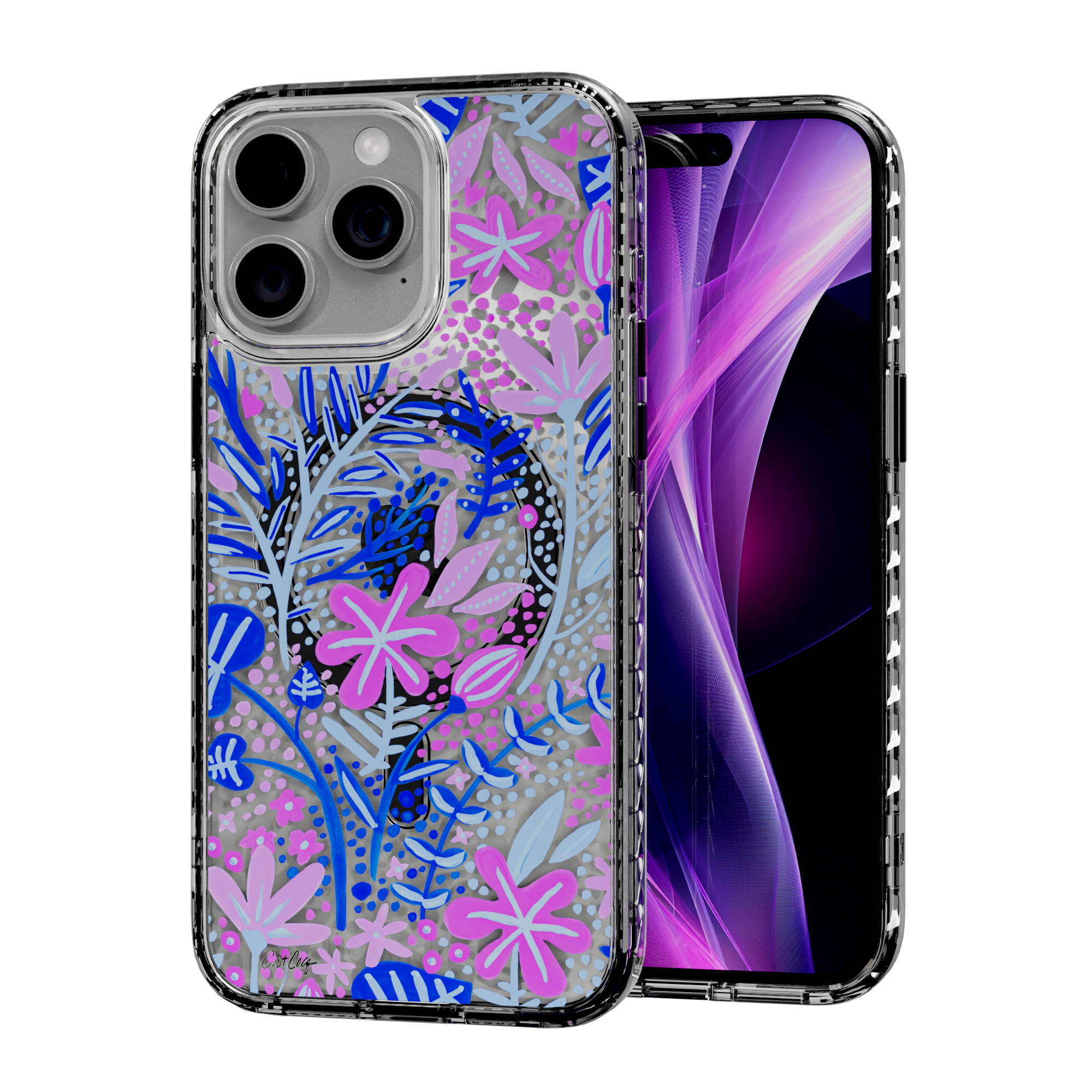 Garden Indigo by CatCoq | iPhone 14 Series |  MagSafe® Case iPhone 14 Pro Max / Crystal Clear