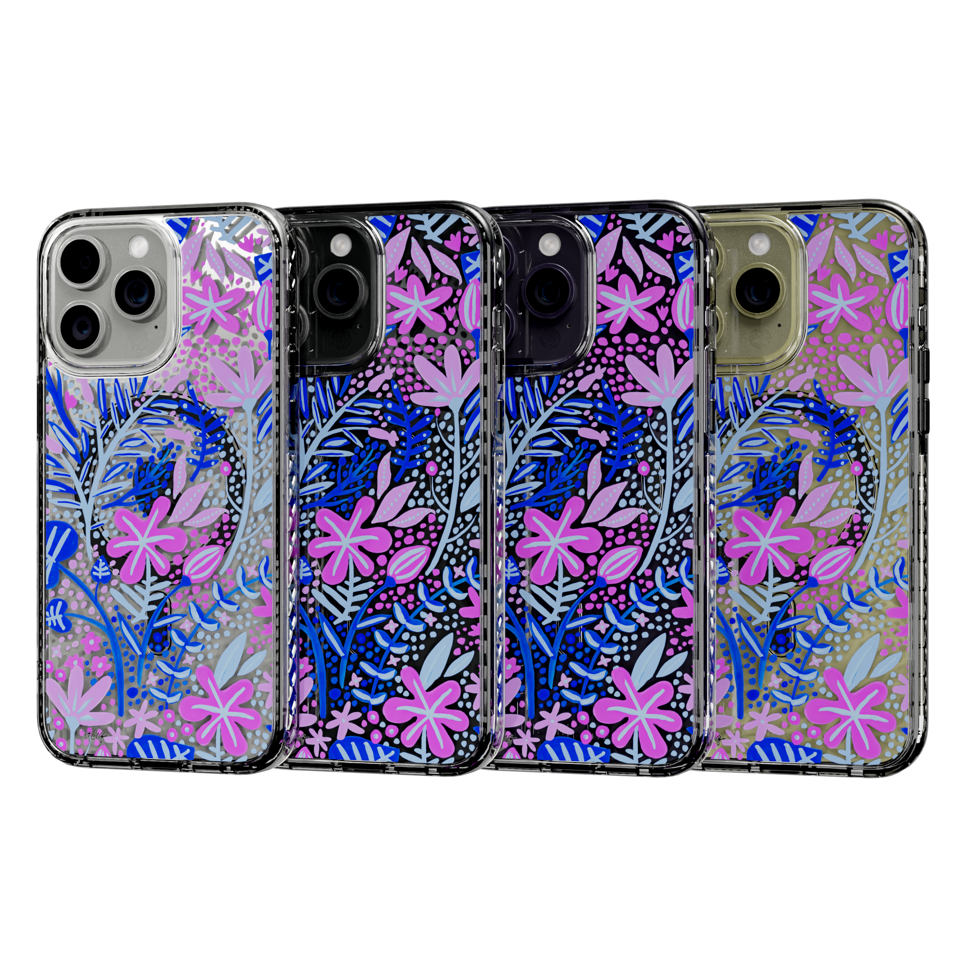 Garden Indigo by CatCoq | iPhone 14 Series |  MagSafe® Case iPhone 14 Pro Max / Crystal Clear