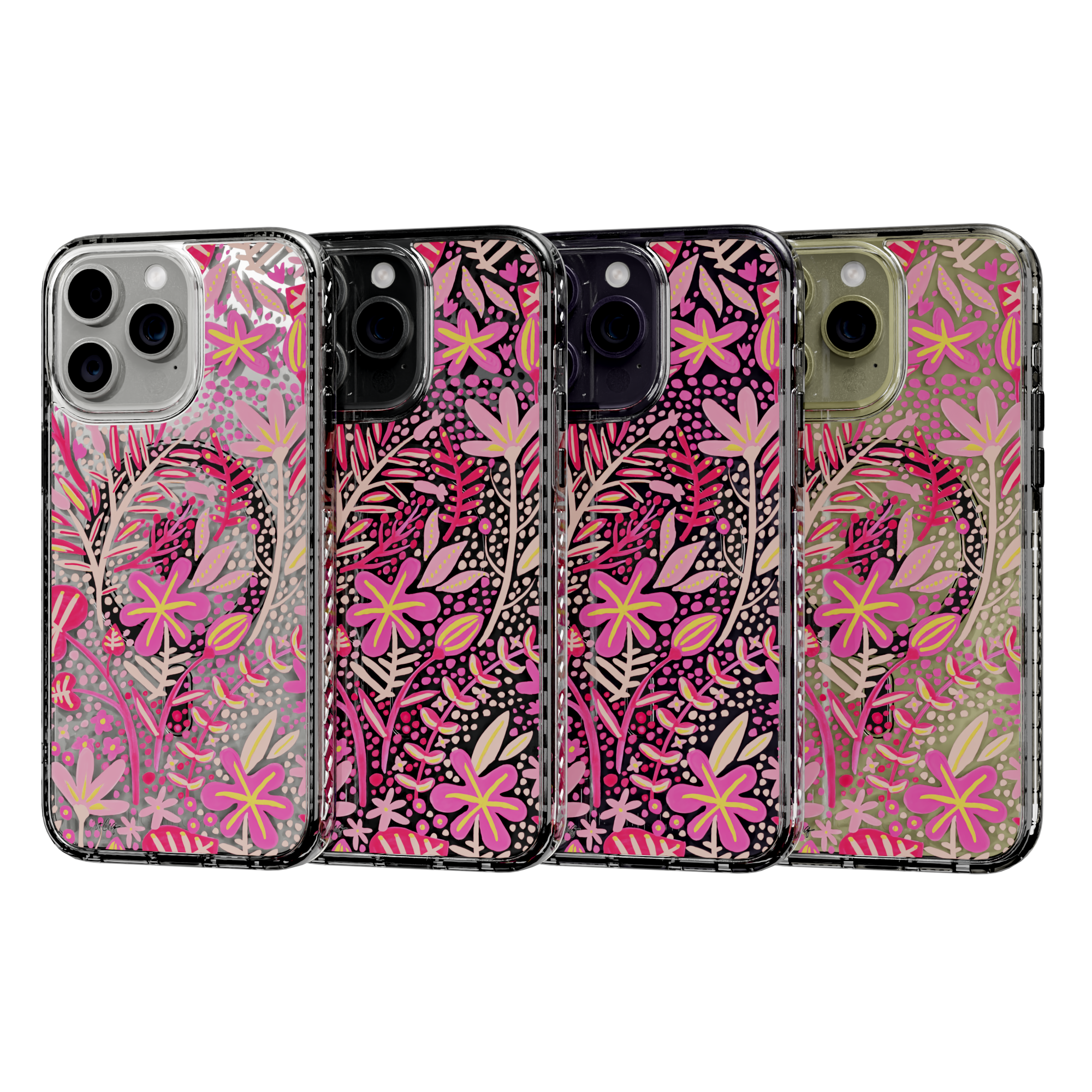 Garden Pink by CatCoq | iPhone 14 Series |  MagSafe® Case iPhone 14 Pro Max / Crystal Clear