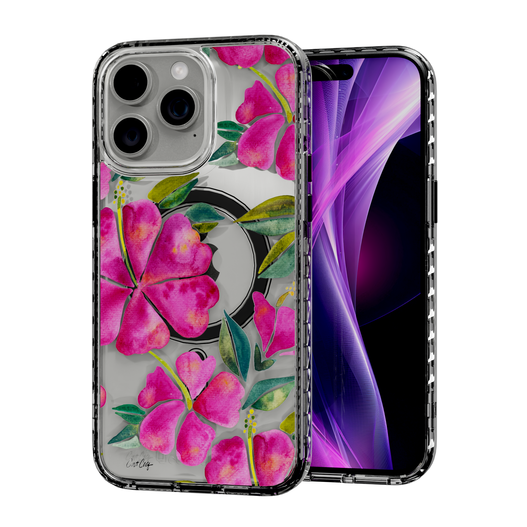 Hibiscus Bloom by CatCoq | iPhone 14 Series |  MagSafe® Case iPhone 14 Pro Max / Crystal Clear