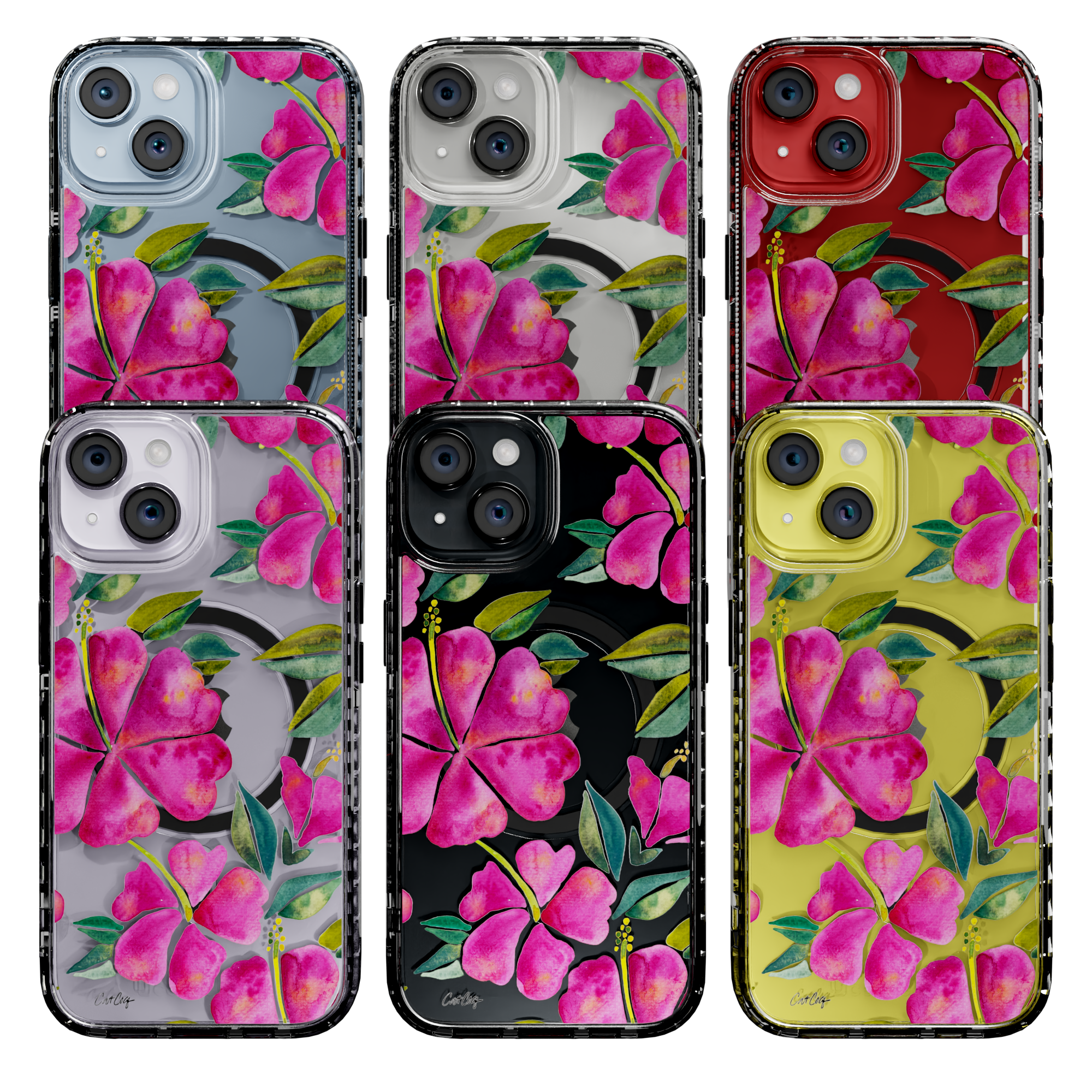 Hibiscus Bloom by CatCoq | iPhone 14 Series |  MagSafe® Case iPhone 14 Pro Max / Crystal Clear