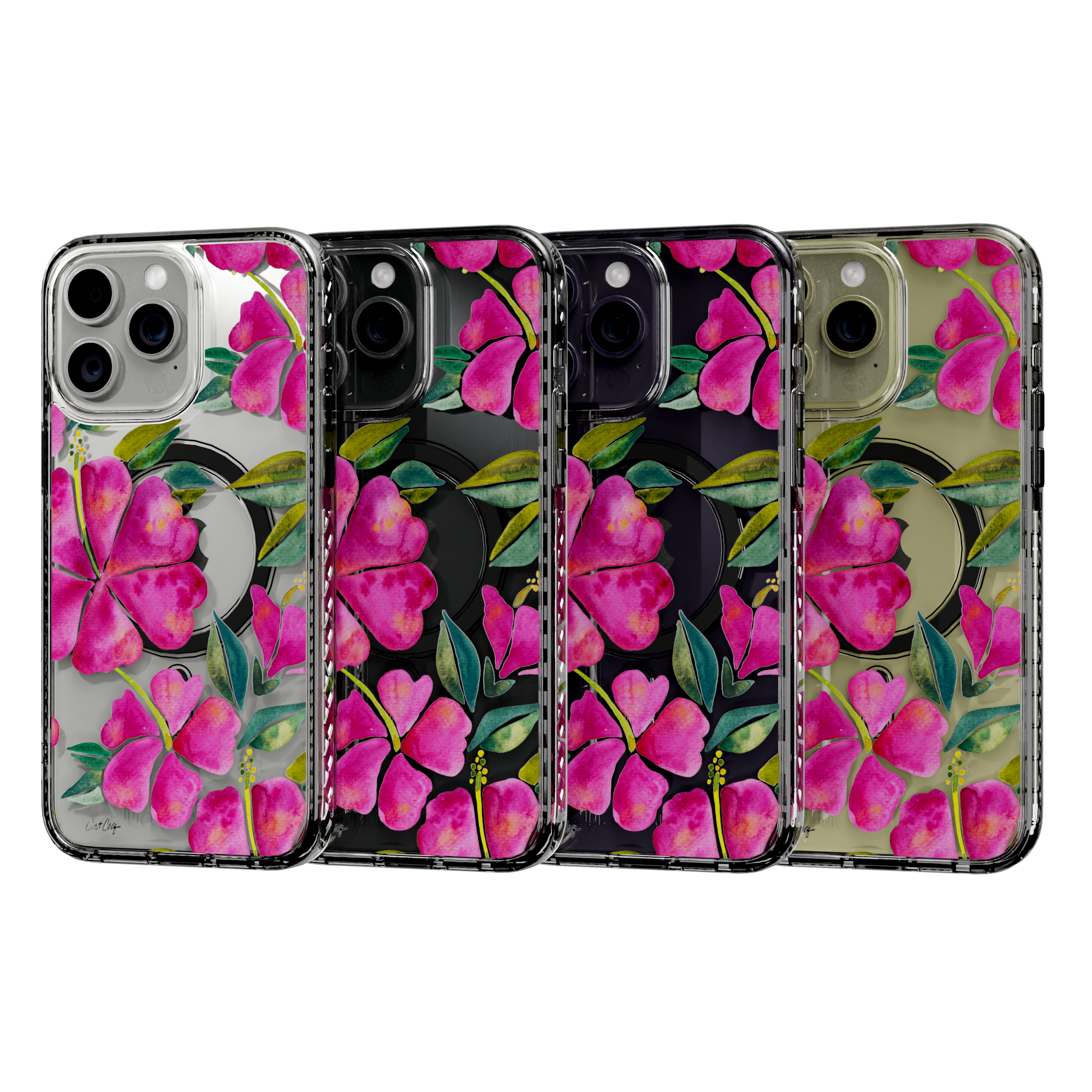 Hibiscus Bloom by CatCoq | iPhone 14 Series |  MagSafe® Case iPhone 14 Pro Max / Crystal Clear